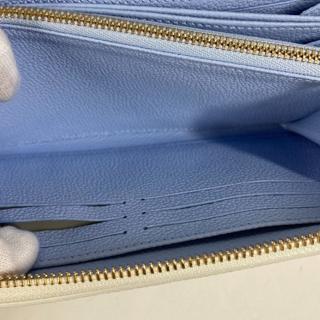 Louis Vuitton Monogram Empreinte Blue White Monogram Empreinte Long Bill Wallet (Bi-Fold) (Pre-Owned)