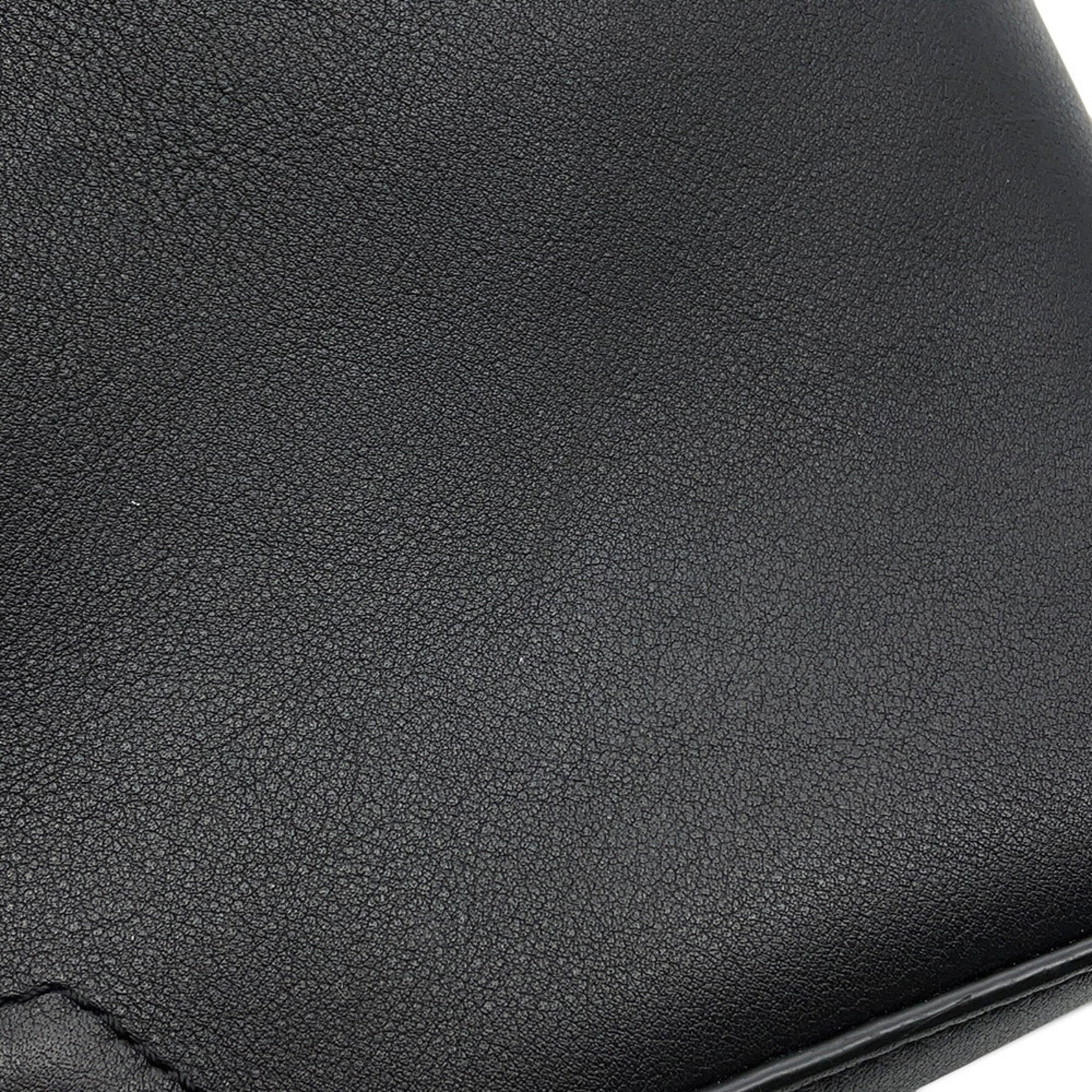 Louis Vuitton Black Noir Leather Messenger Bag Shoulder Bag (Pre-Owned)