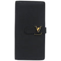 Louis Vuitton Black Noir Leather Long Wallet (Bi-Fold) (Pre-Owned)