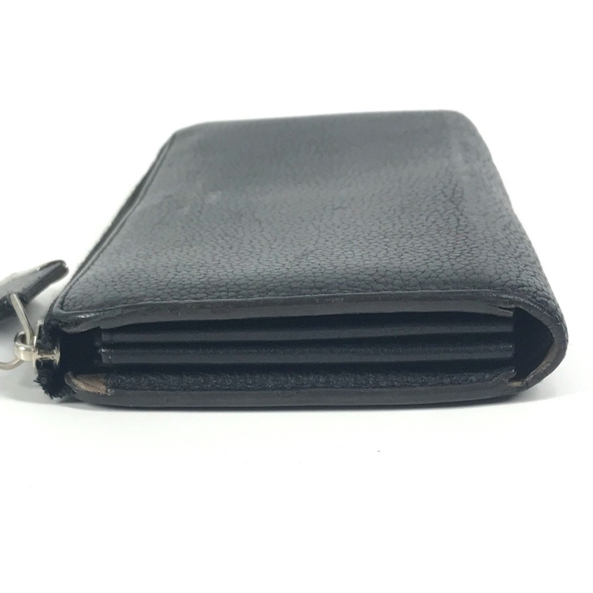 Louis Vuitton Black Leather Long Wallet (Bi-Fold) (Pre-Owned)
