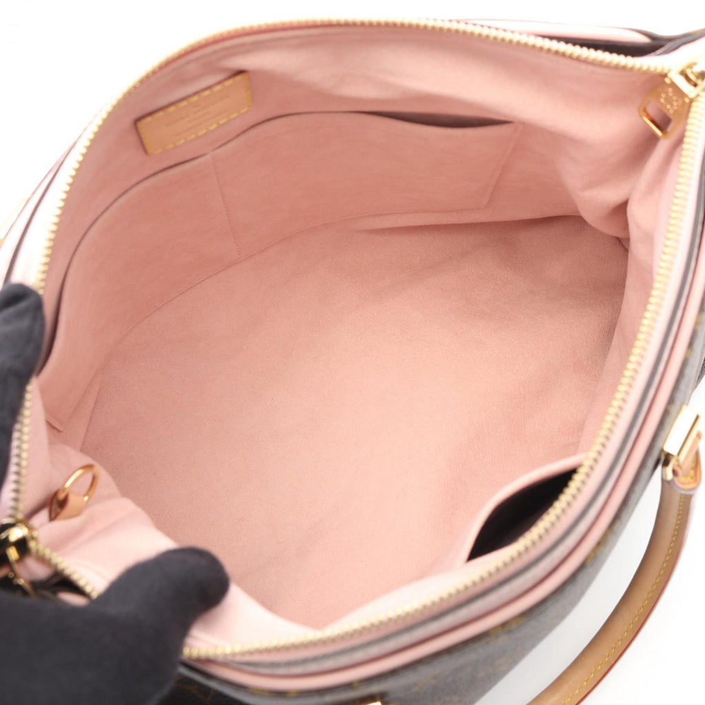 Louis Vuitton Black Brown Pink Rose Ballerine Coated Canvas Leather Handbag (Pre-Owned)