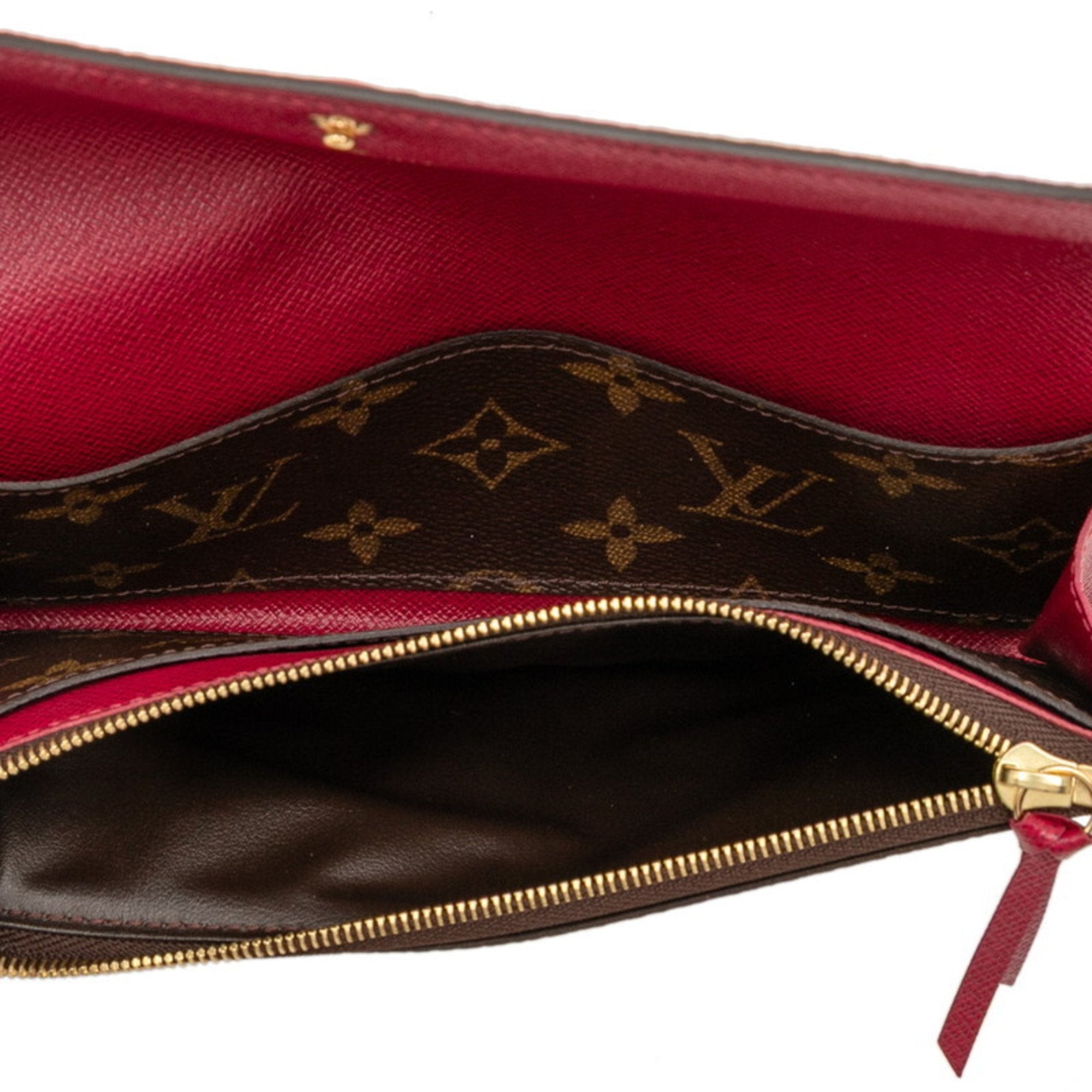 Louis Vuitton Brown Fuchsia Pink Pvc Leather Long Wallet (Bi-Fold) (Pre-Owned)
