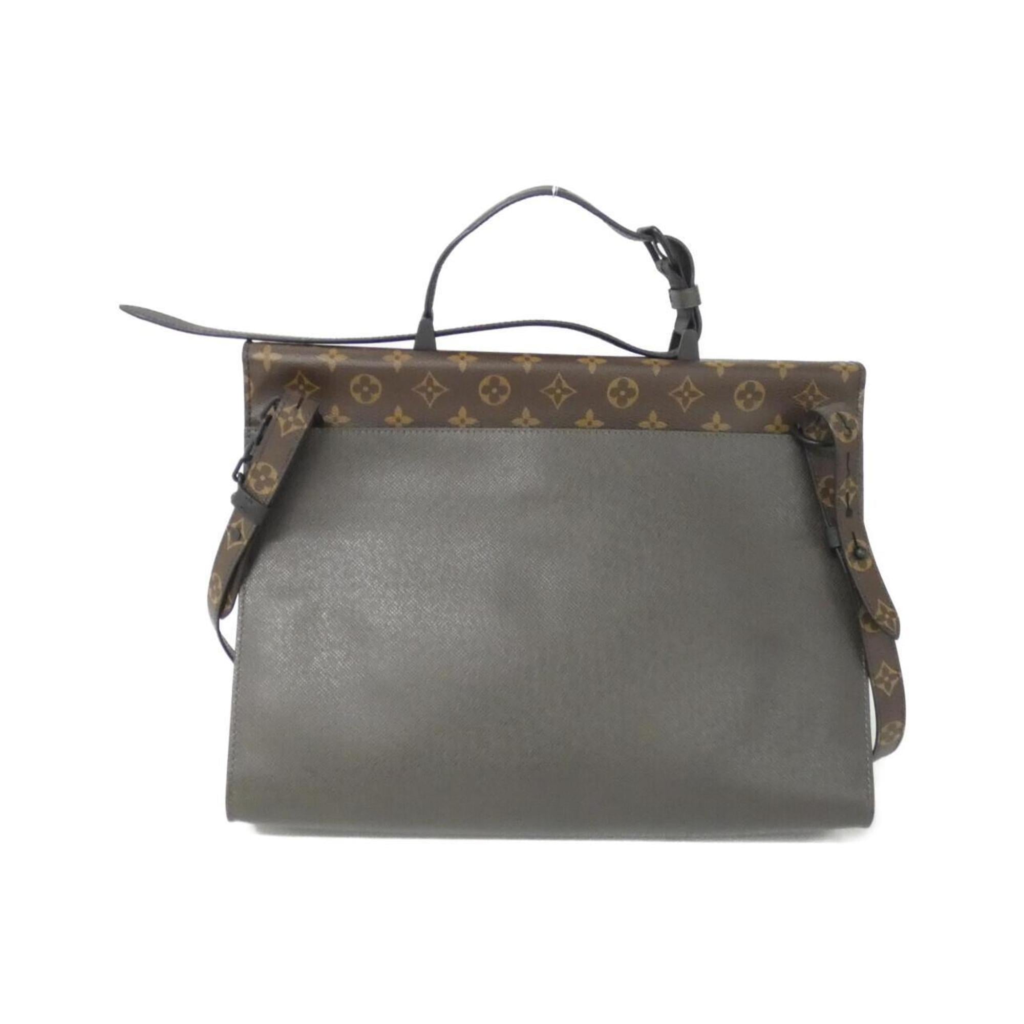 Louis Vuitton Khaki Marron Coated Canvas Leather Handbag (Pre-Owned)