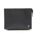 Louis Vuitton Taiga Black Taiga Leather Clutch Bag Pochette (Pre-Owned)