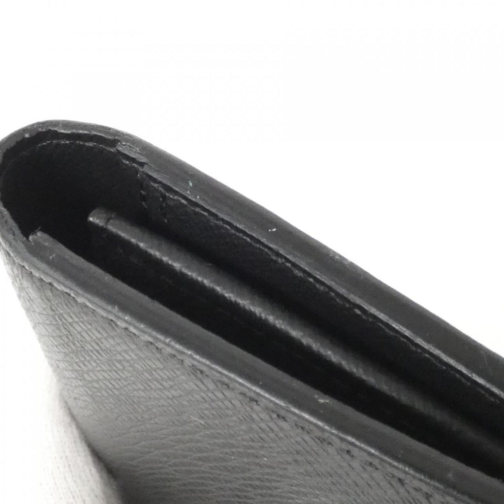 Louis Vuitton Black Leather Long Wallet (Bi-Fold) (Pre-Owned)