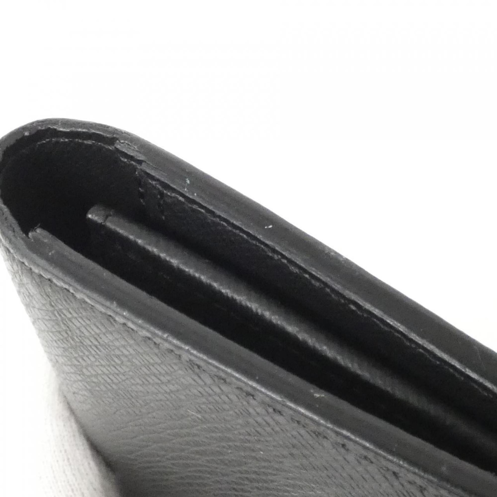 Louis Vuitton Black Leather Long Wallet (Bi-Fold) (Pre-Owned)