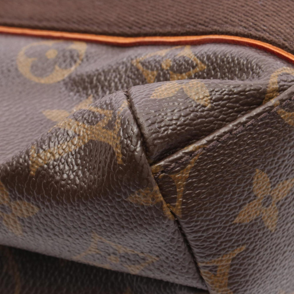 Louis Vuitton Brown Coated Canvas Leather Tote Bag (Pre-Owned)