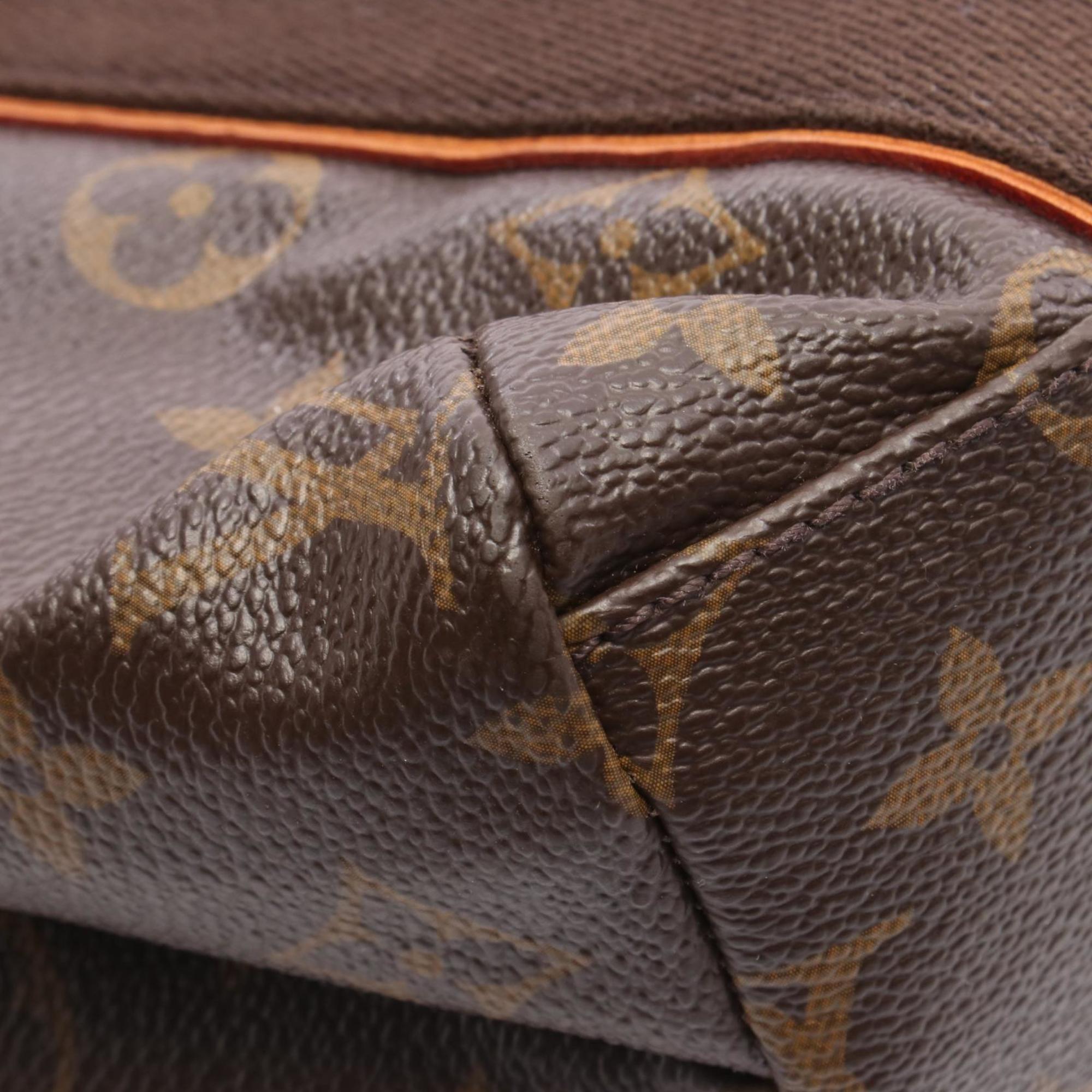 Louis Vuitton Brown Coated Canvas Leather Tote Bag (Pre-Owned)