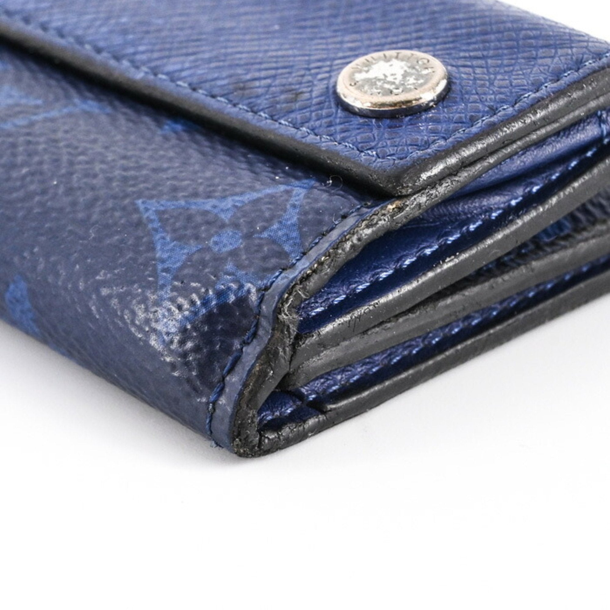 Louis Vuitton Blue Taigarama Wallet (Tri-Fold) (Pre-Owned)