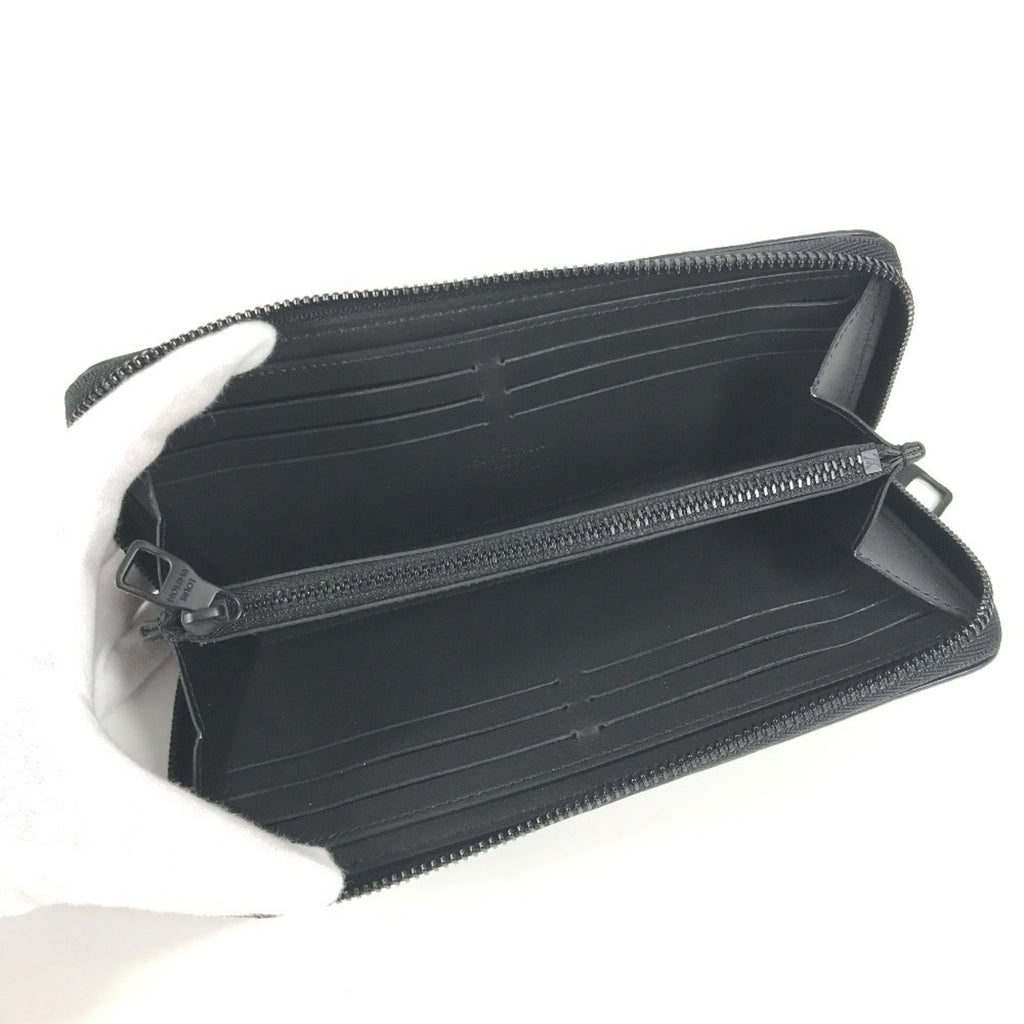 Louis Vuitton Black Noir Leather Long Wallet (Bi-Fold) (Pre-Owned)