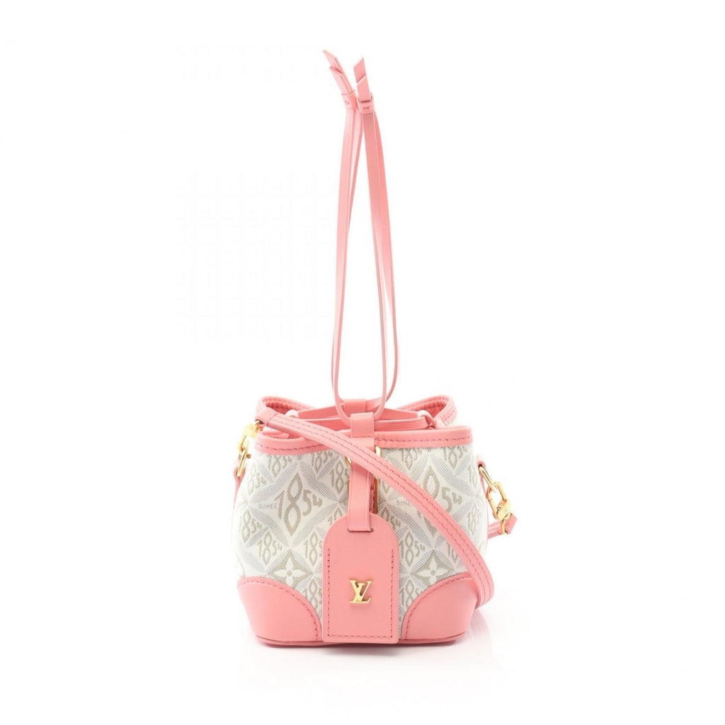 Louis Vuitton Pink White Canvas Leather Handbag (Pre-Owned)