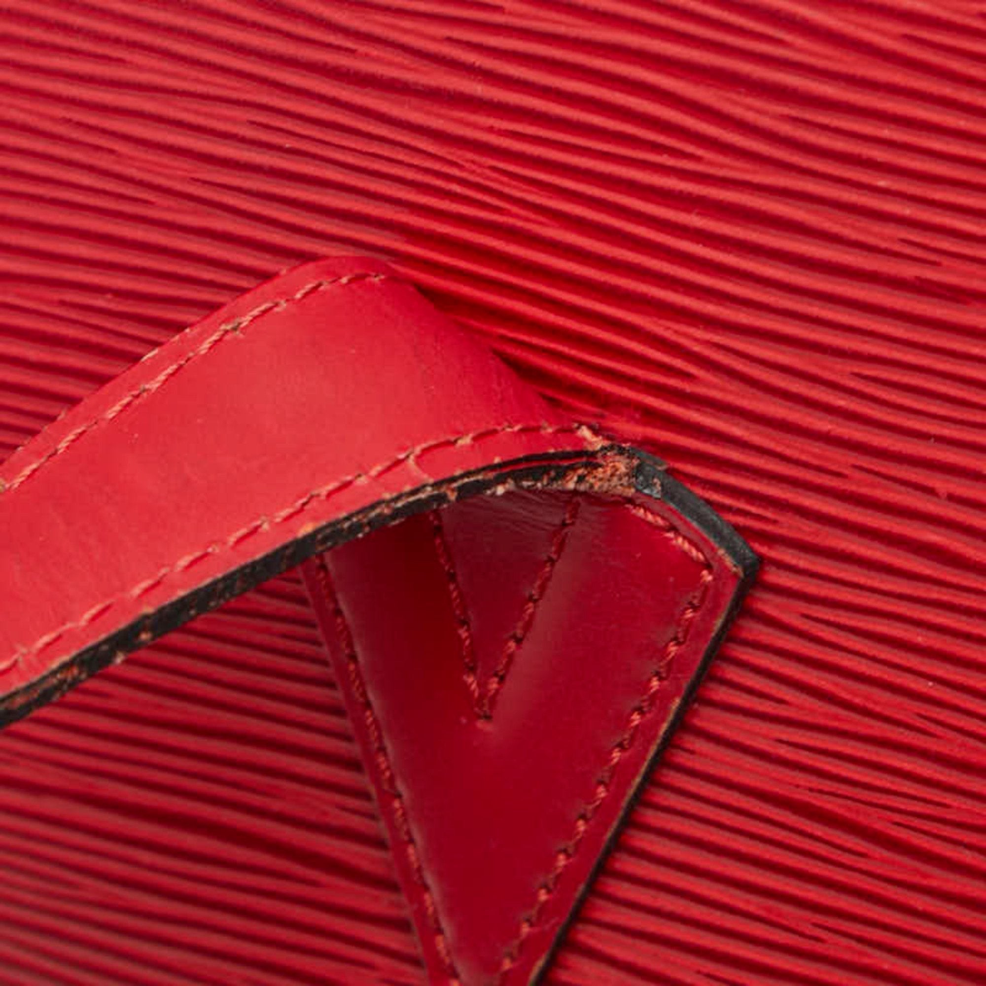 Louis Vuitton Castilian Red Leather Shoulder Bag Tote Bag (Pre-Owned)