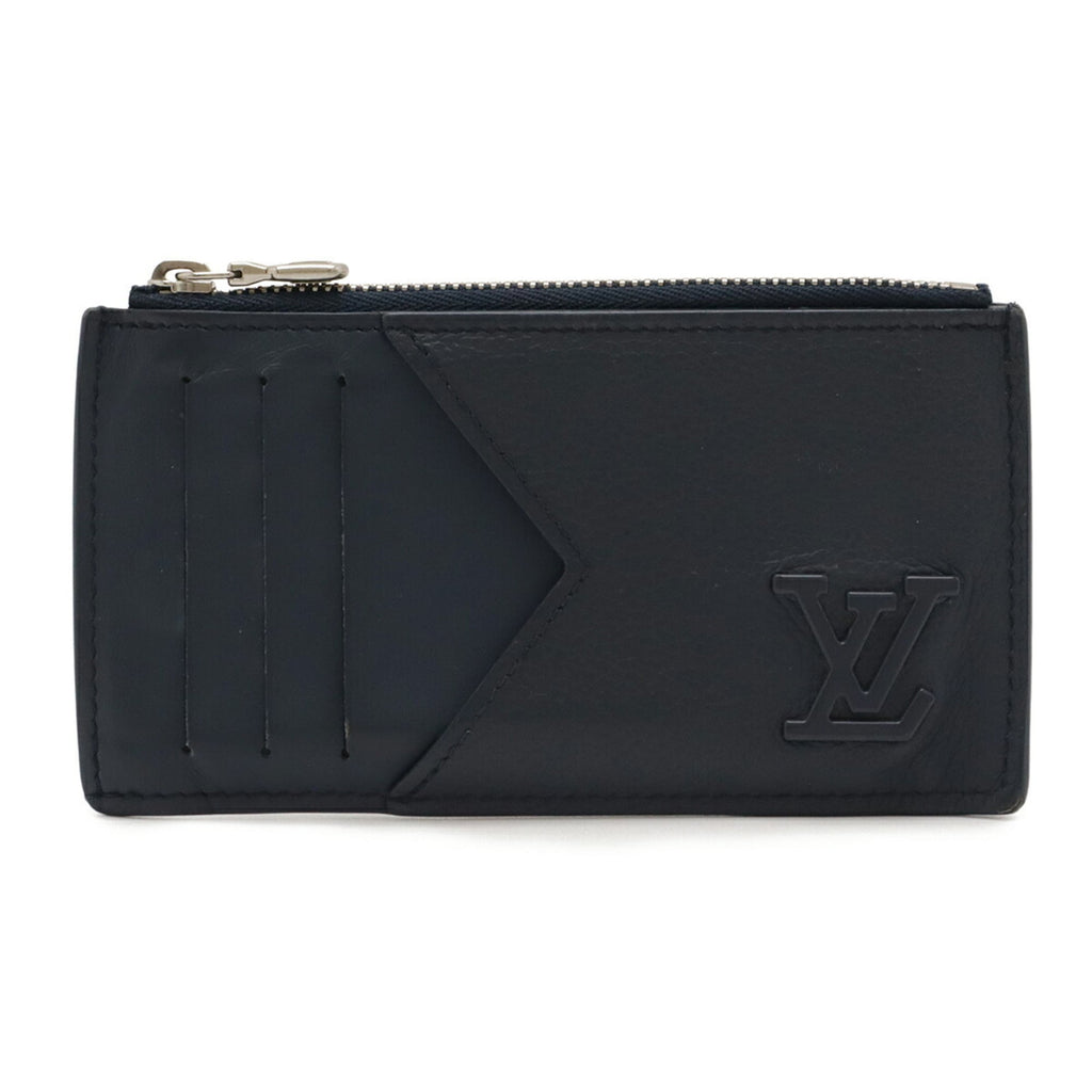 Louis Vuitton Navy Leather Coin Purse/Coin Case (Pre-Owned)