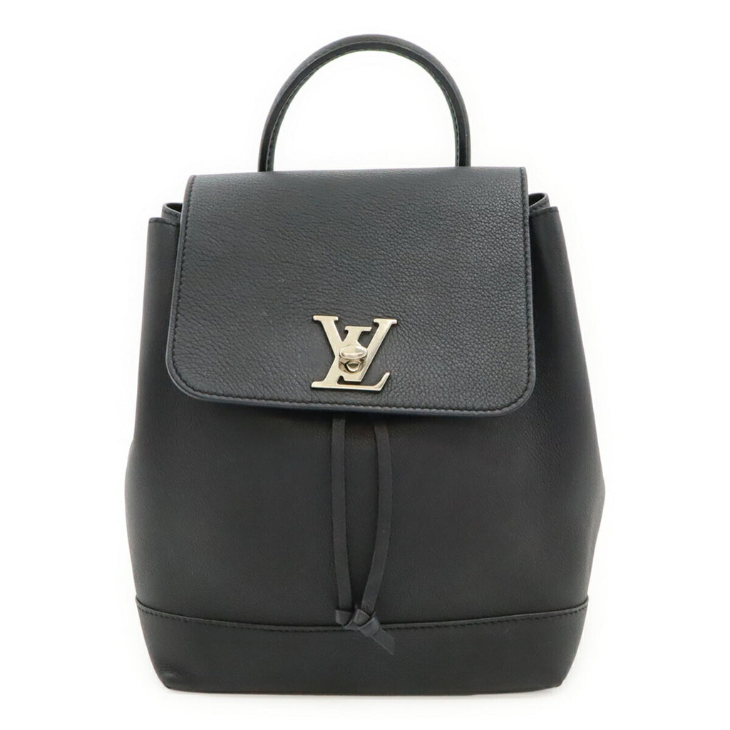 Louis Vuitton Noir Leather Backpack (Pre-Owned)