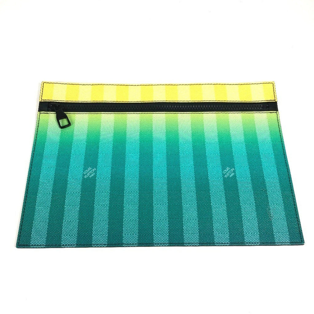 Louis Vuitton Black Green Yellow Leather Canvas Handbag Shoulder Bag Tote Bag (Pre-Owned)