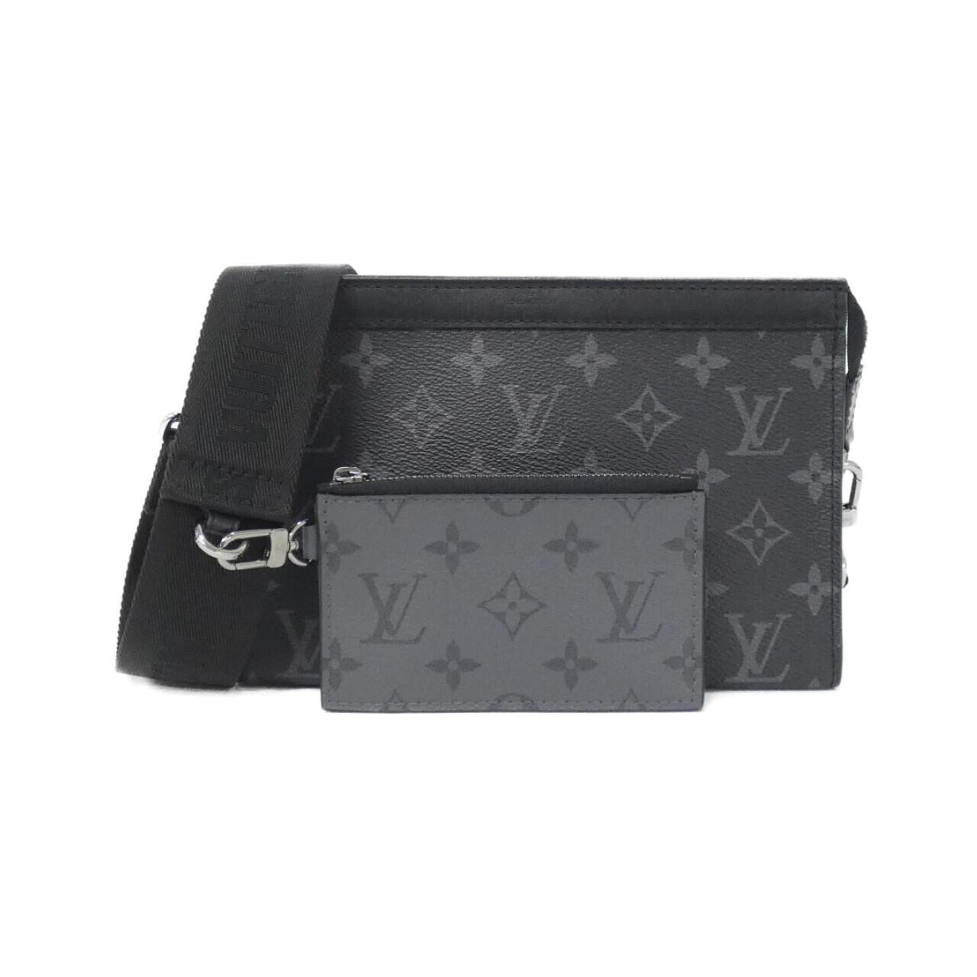 Louis Vuitton Black Gris Coated Canvas Shoulder Bag (Pre-Owned)