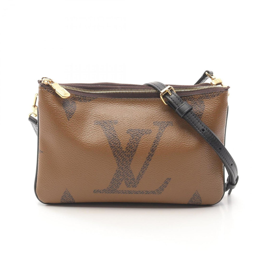 Louis Vuitton Beige Brown Monogram Reverse Pvc Coated Canvas Leather Pochette Shoulder Bag (Pre-Owned)