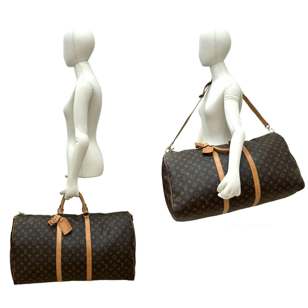 Louis Vuitton Brown Leather Pvc Boston Bag Shoulder Bag (Pre-Owned)