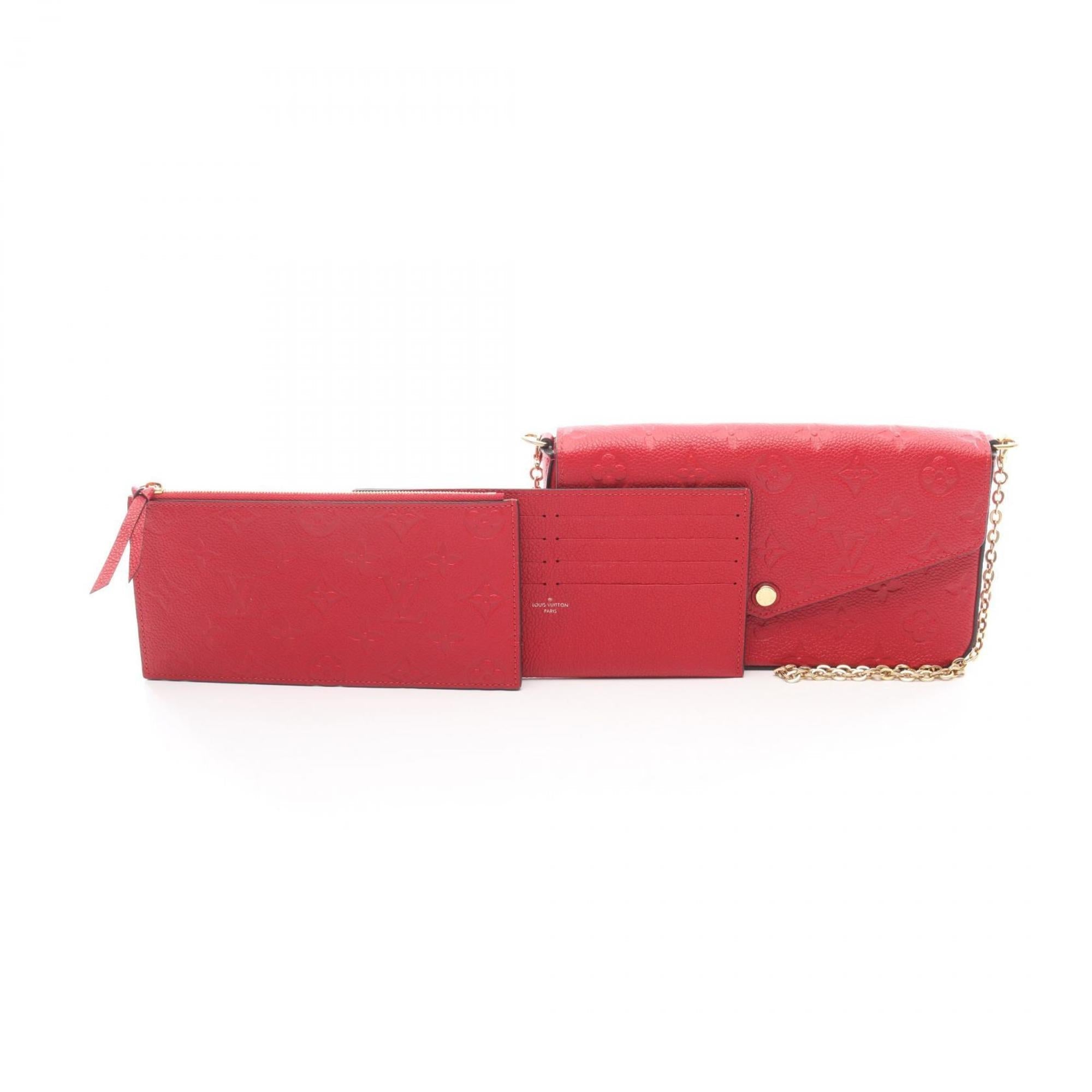 Louis Vuitton Red Color Sacrlet Monogram Empreinte Pochette Shoulder Bag (Pre-Owned)