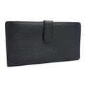 Louis Vuitton Black Leather Long Wallet (Bi-Fold) (Pre-Owned)