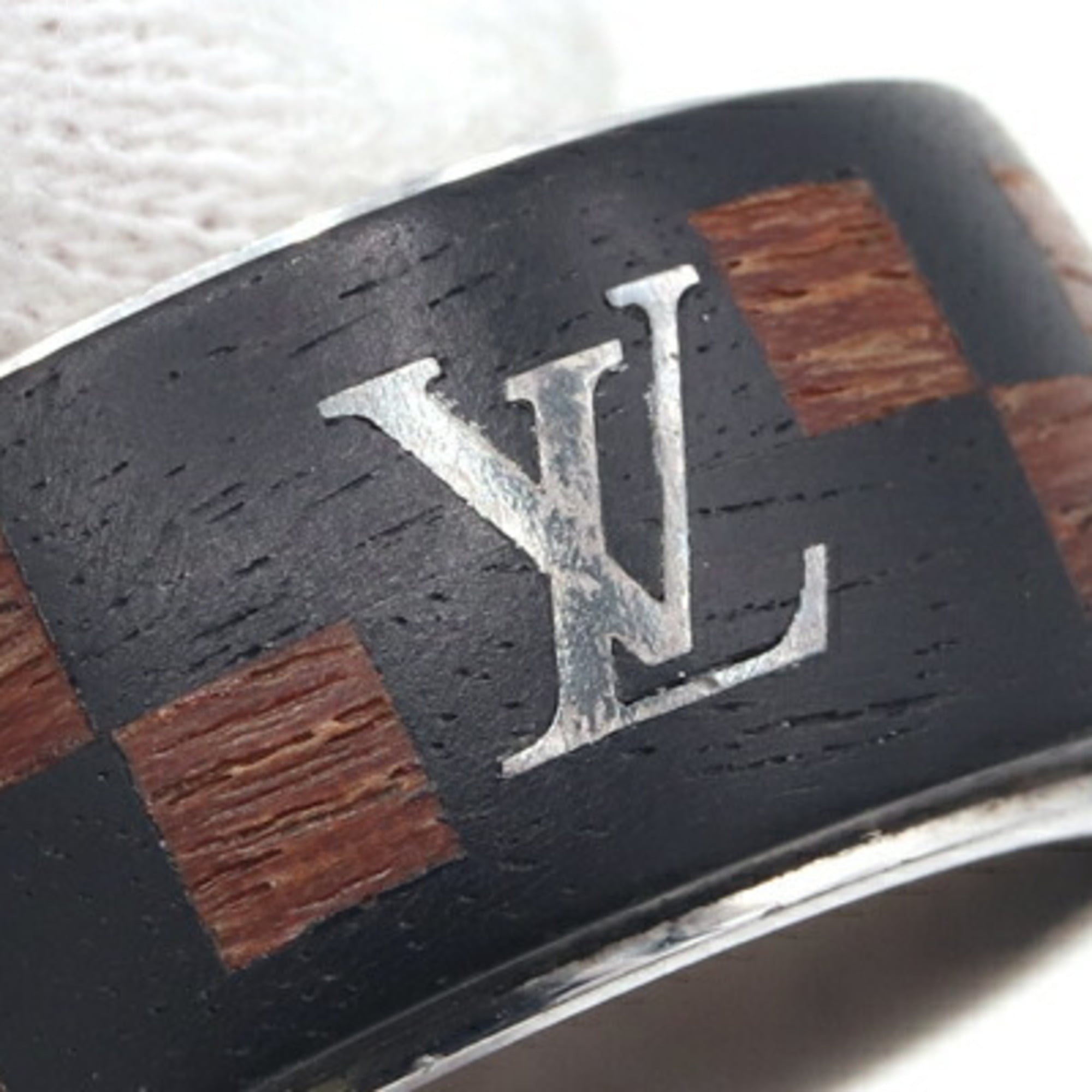 Louis Vuitton Metal Wood Band Ring (Pre-Owned)