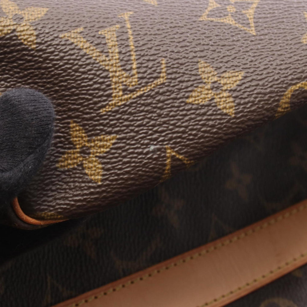 Louis Vuitton Brown Coated Canvas Leather Boston Bag (Pre-Owned)