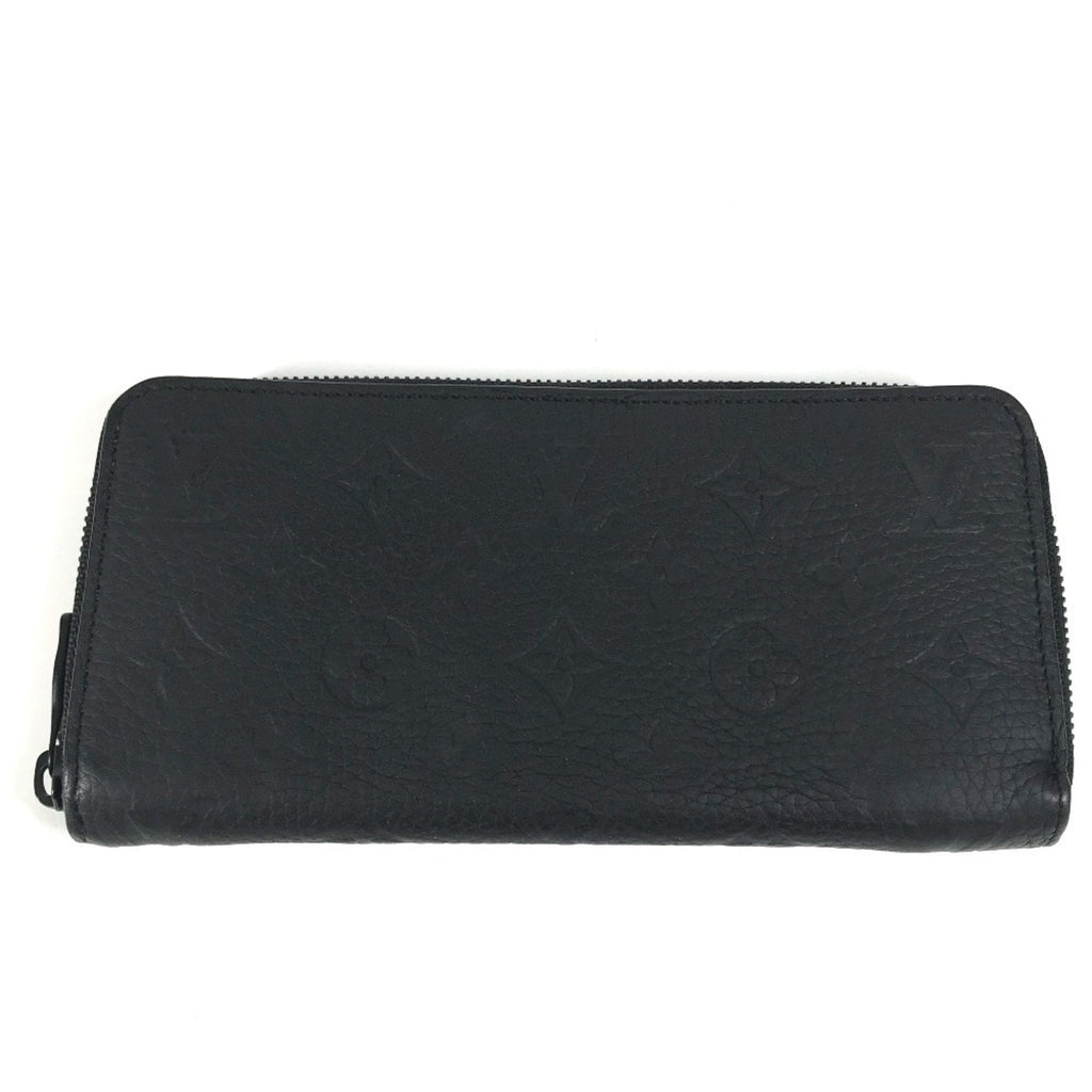 Louis Vuitton Black Noir Leather Long Wallet (Bi-Fold) (Pre-Owned)