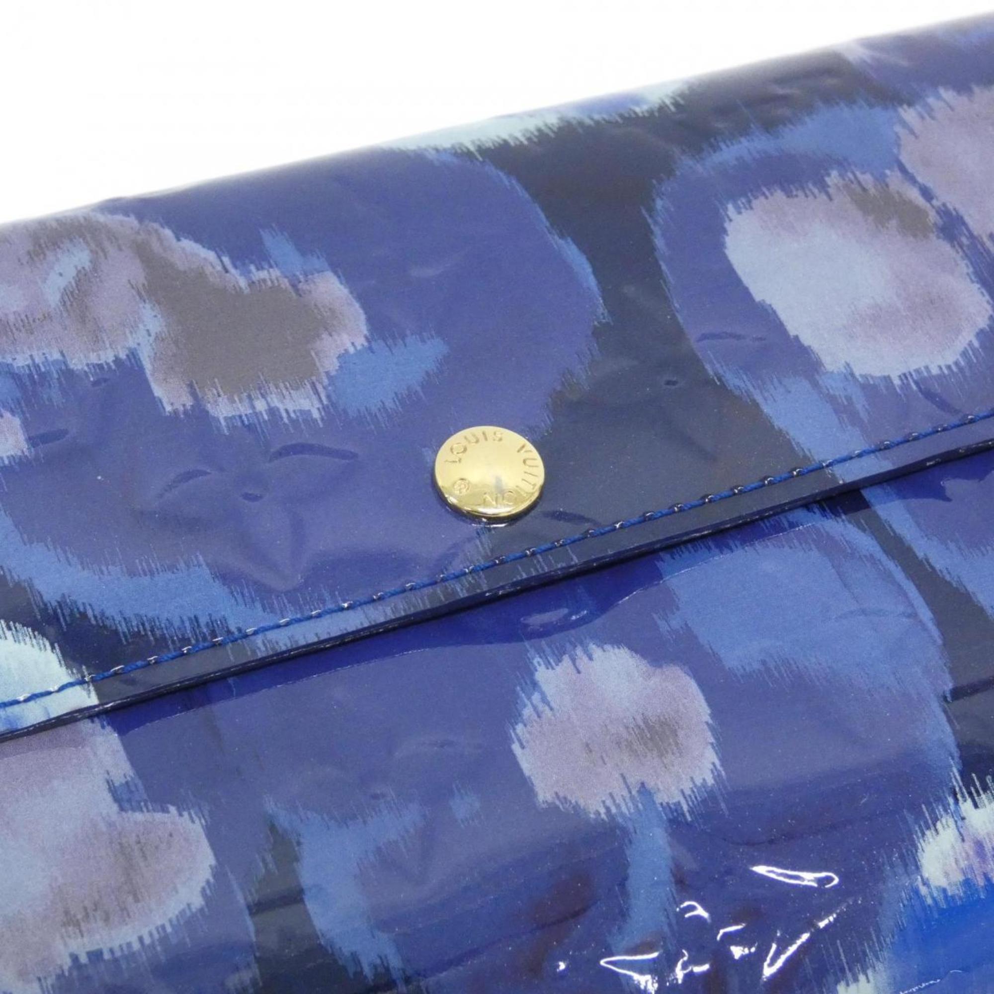 Louis Vuitton Blue Grand Blue Leather Long Wallet (Bi-Fold) (Pre-Owned)