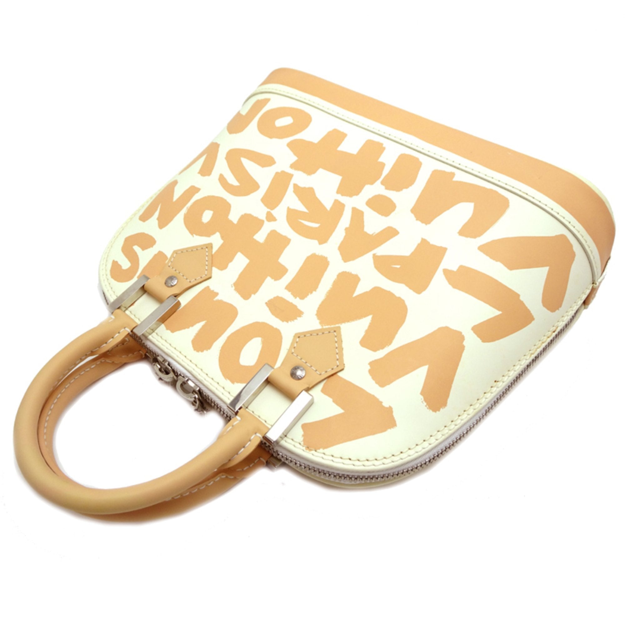 Louis Vuitton Beige White Handbag (Pre-Owned)
