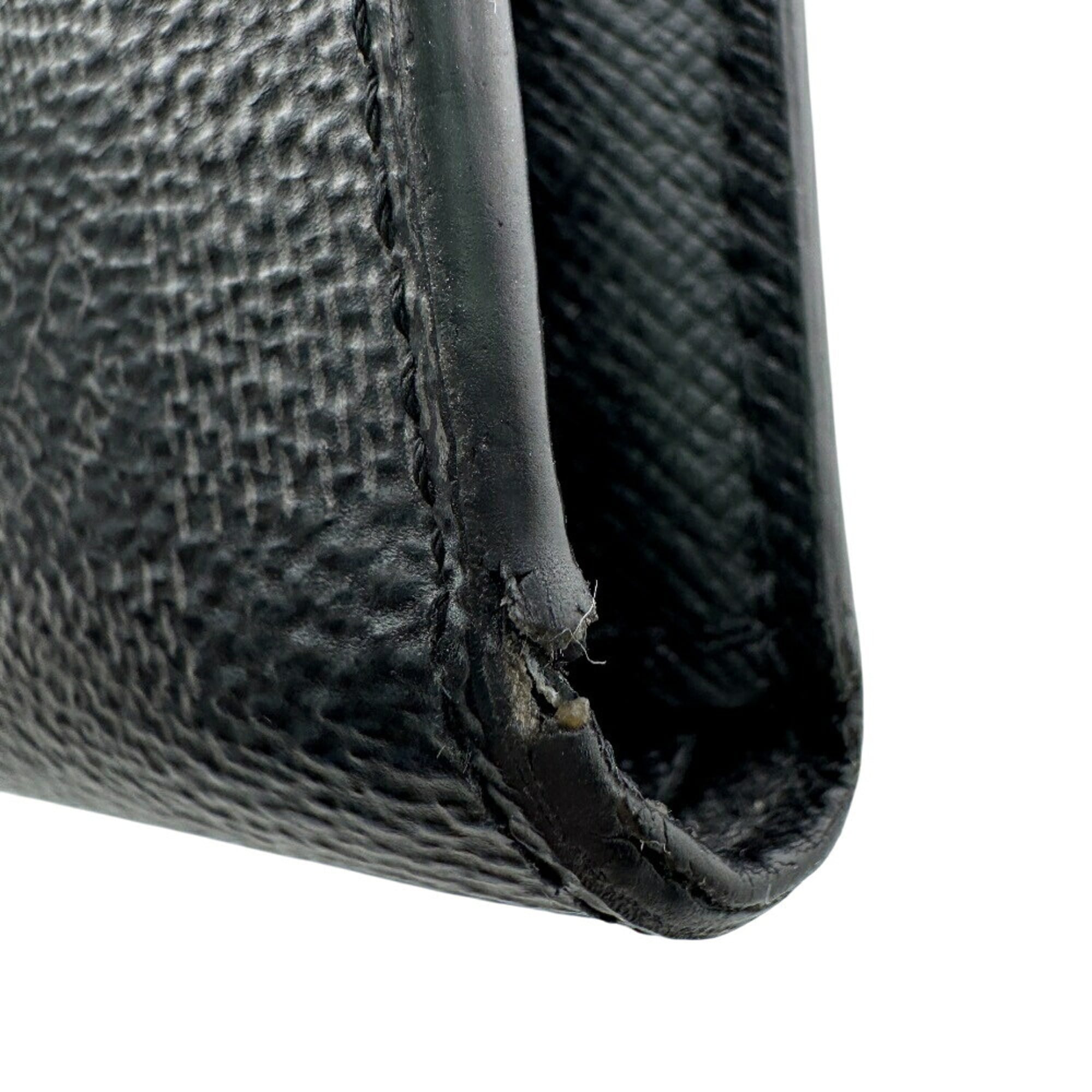 Louis Vuitton Black Gray Leather Wallet (Bi-Fold) (Pre-Owned)