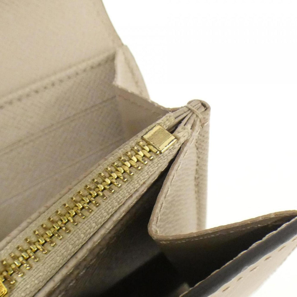 Louis Vuitton Beige Leather Long Wallet (Bi-Fold) (Pre-Owned)