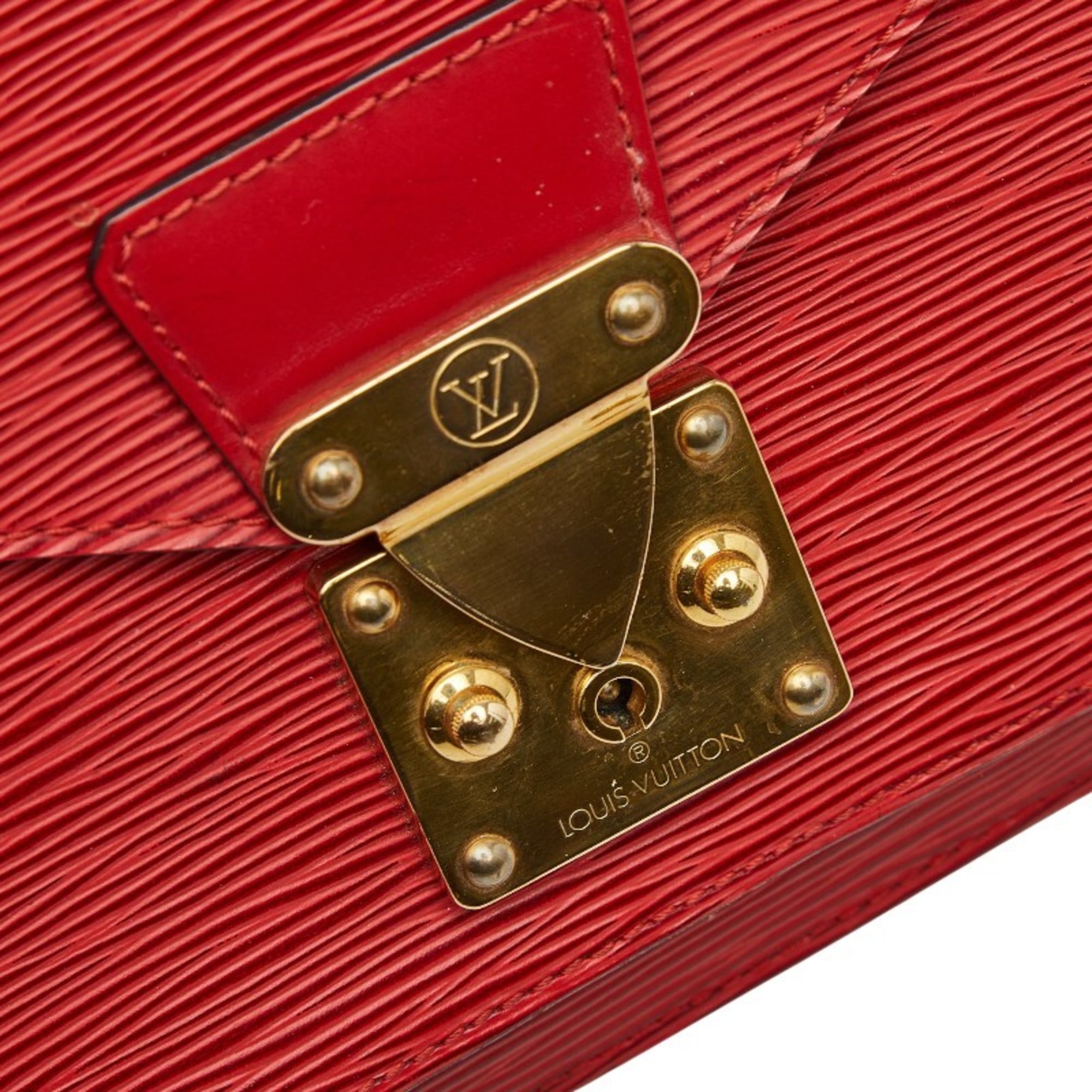 Louis Vuitton Castilian Red Leather Handbag Shoulder Bag (Pre-Owned)