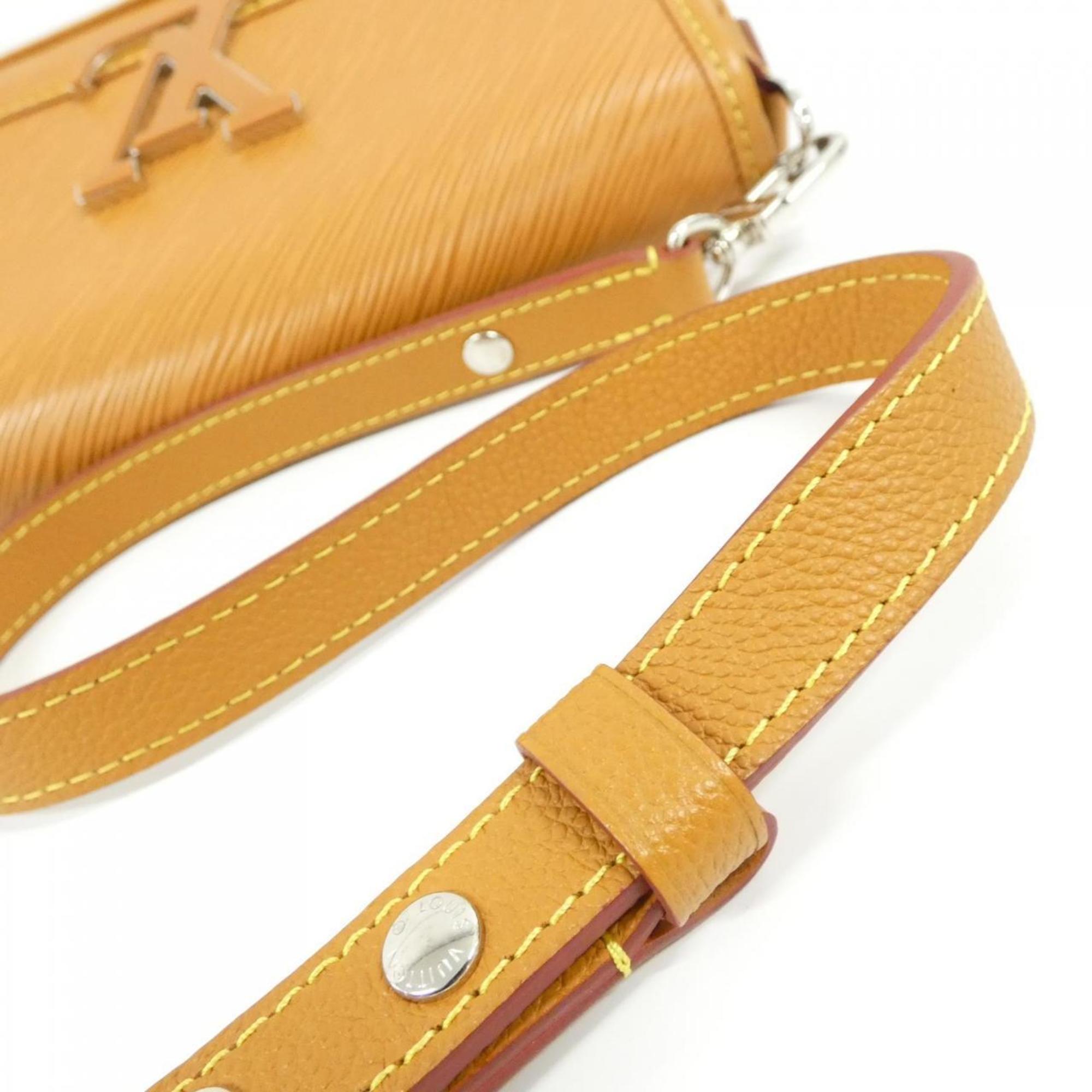 Louis Vuitton Gold Brown Gold Orange Leather Shoulder Bag (Pre-Owned)