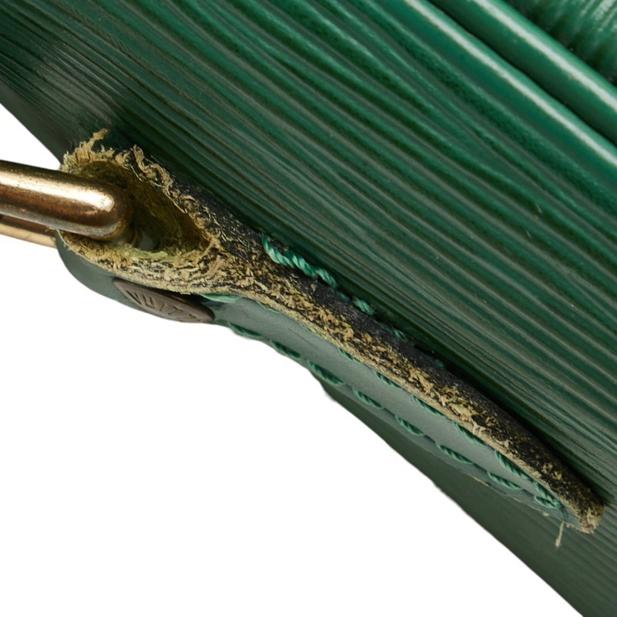 Louis Vuitton Borneo Green Leather Shoulder Bag (Pre-Owned)