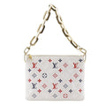 Louis Vuitton Navy Red Color White Leather Shoulder Bag (Pre-Owned)