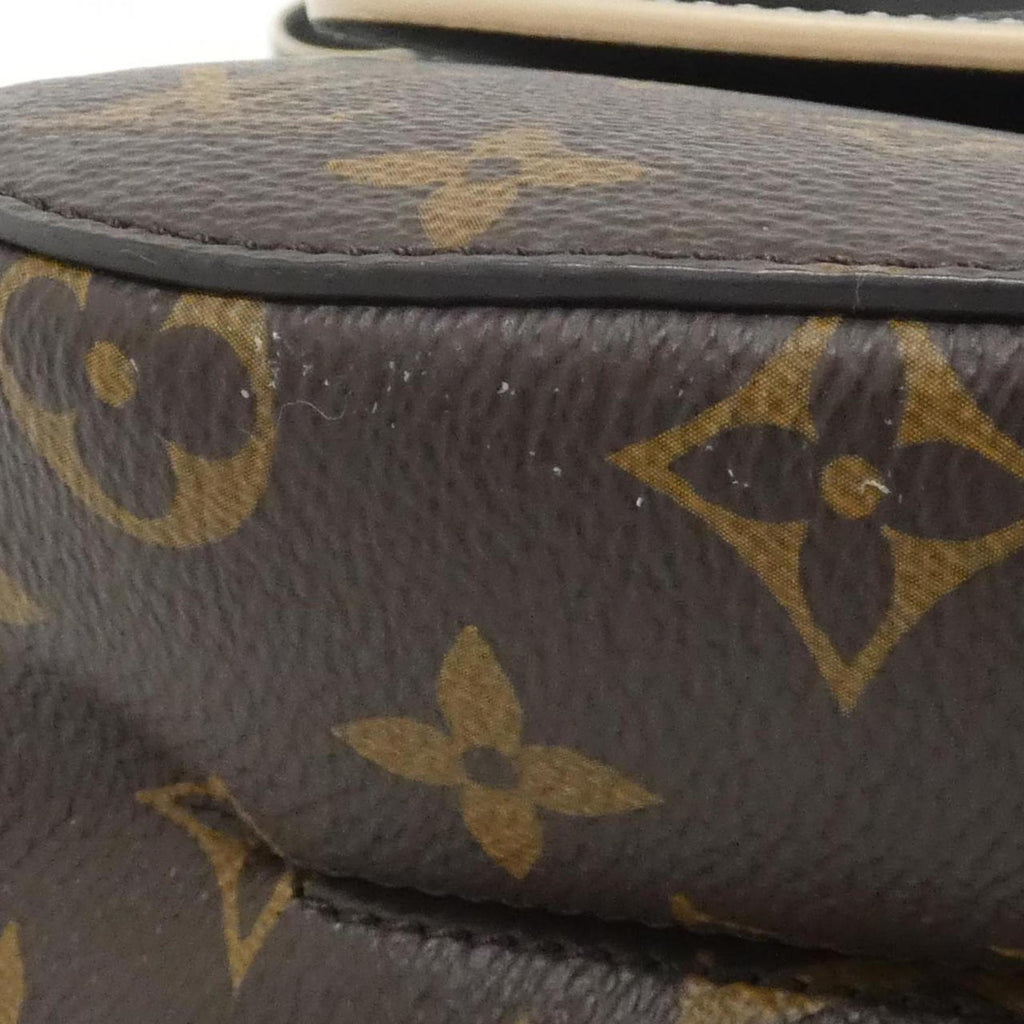 Louis Vuitton Black Brown Coated Canvas Leather Handbag (Pre-Owned)