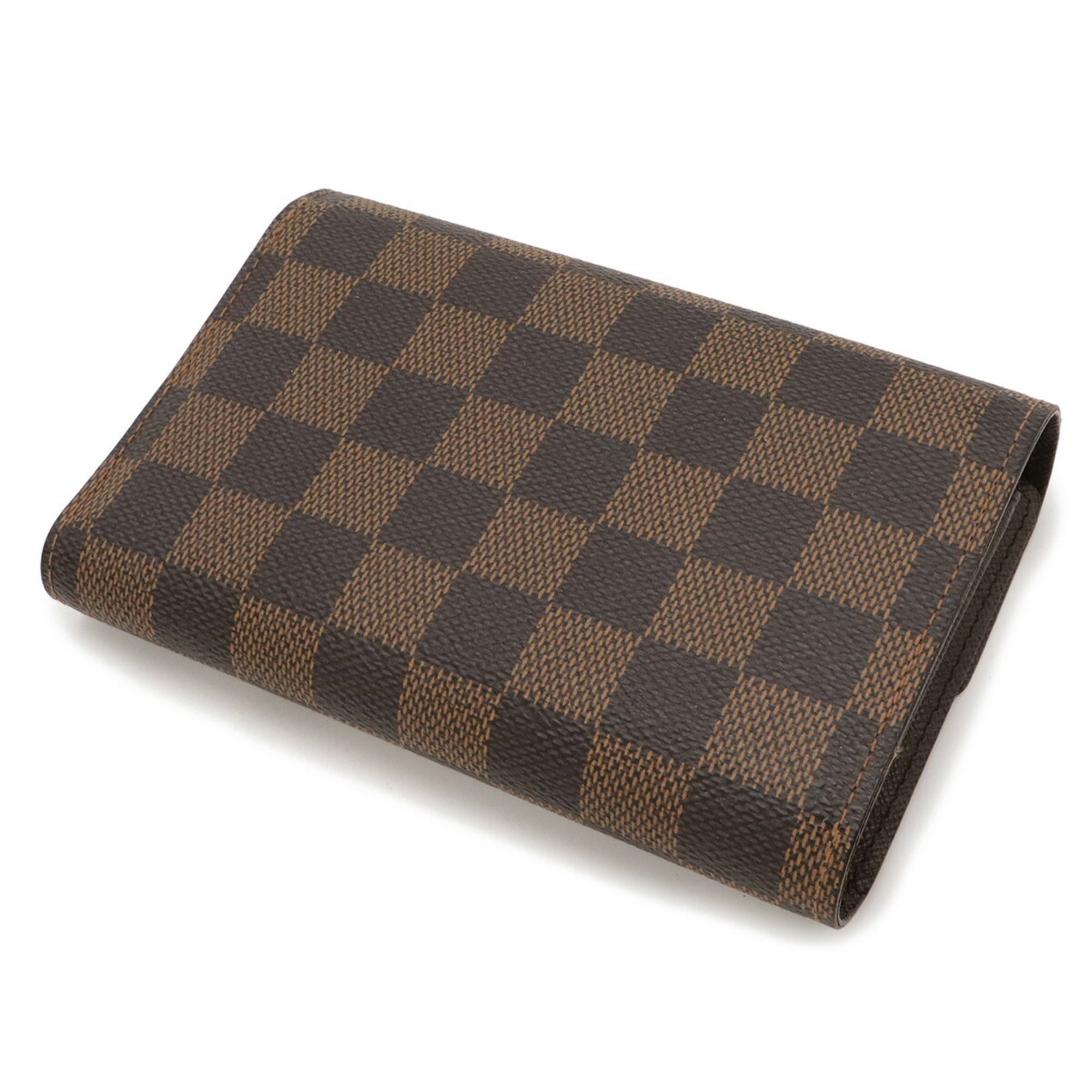 Louis Vuitton Brown Damier Canvas Pvc Damier Canvas Wallet (Tri-Fold) (Pre-Owned)
