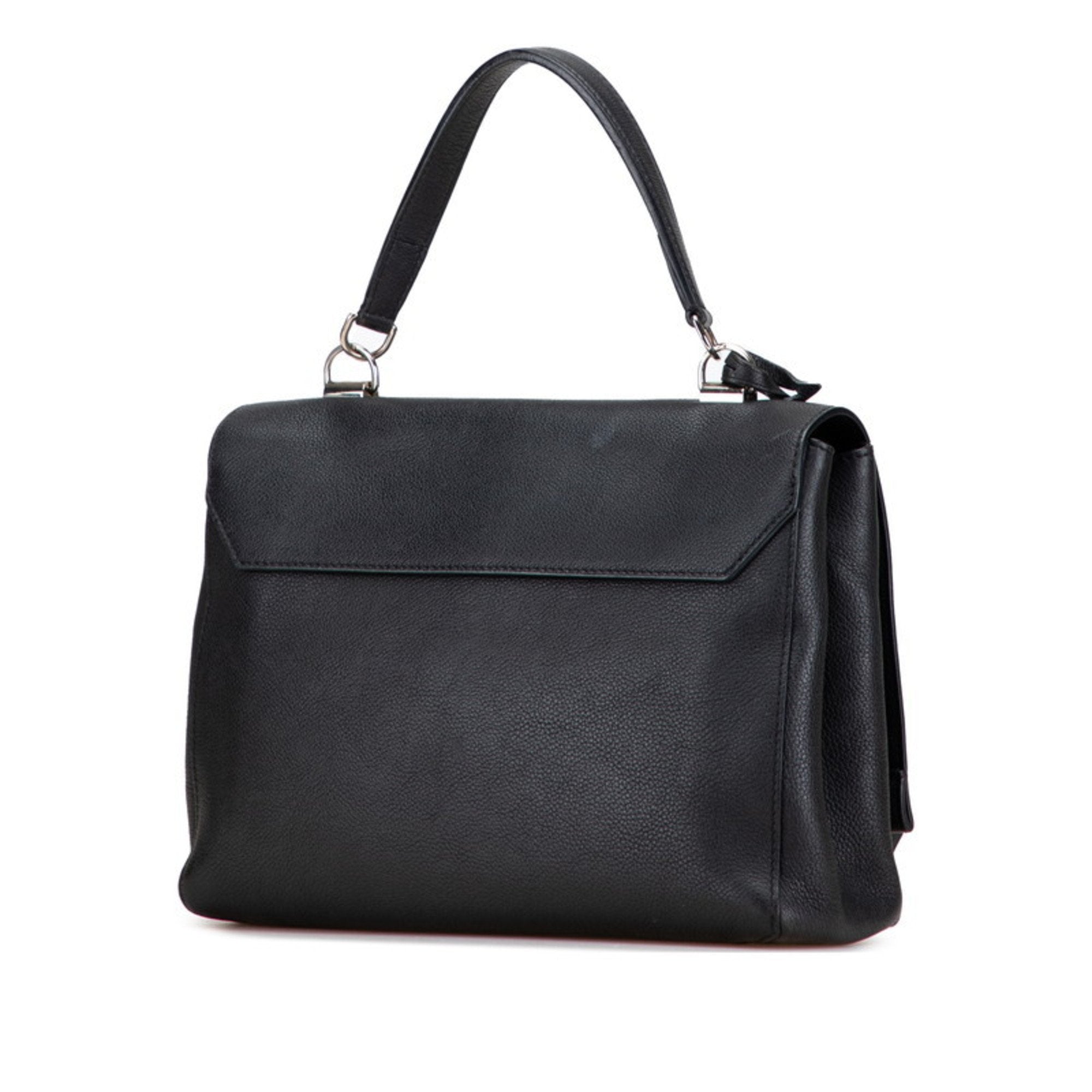 Louis Vuitton Lockme Ii Black Noir Leather Handbag Shoulder Bag (Pre-Owned)