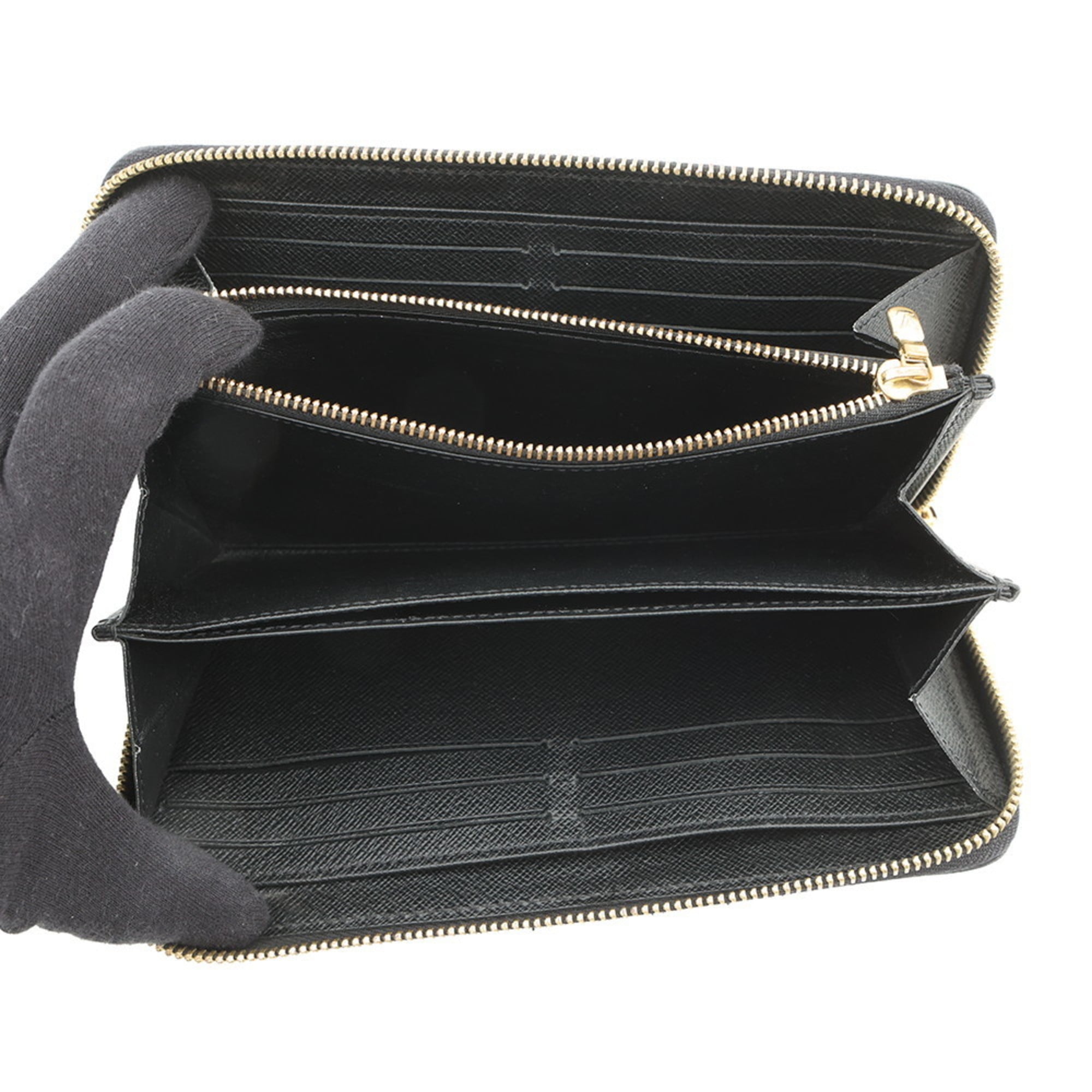 Louis Vuitton Black Noir Epi Leather Long Wallet (Bi-Fold) (Pre-Owned)