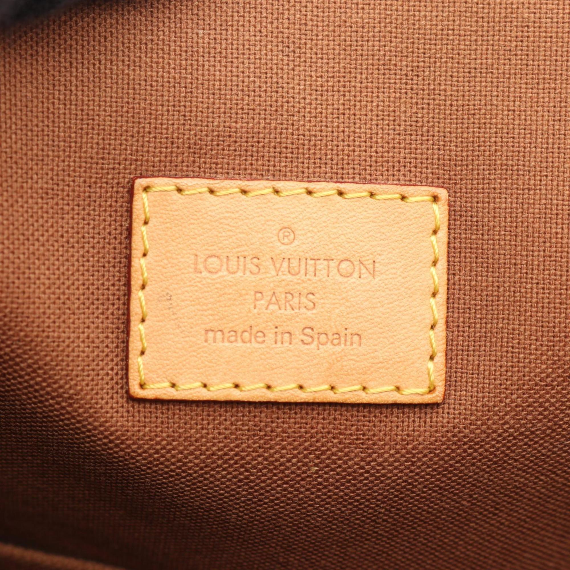 Louis Vuitton Brown Monogram Coated Canvas Leather Tote Bag (Pre-Owned)