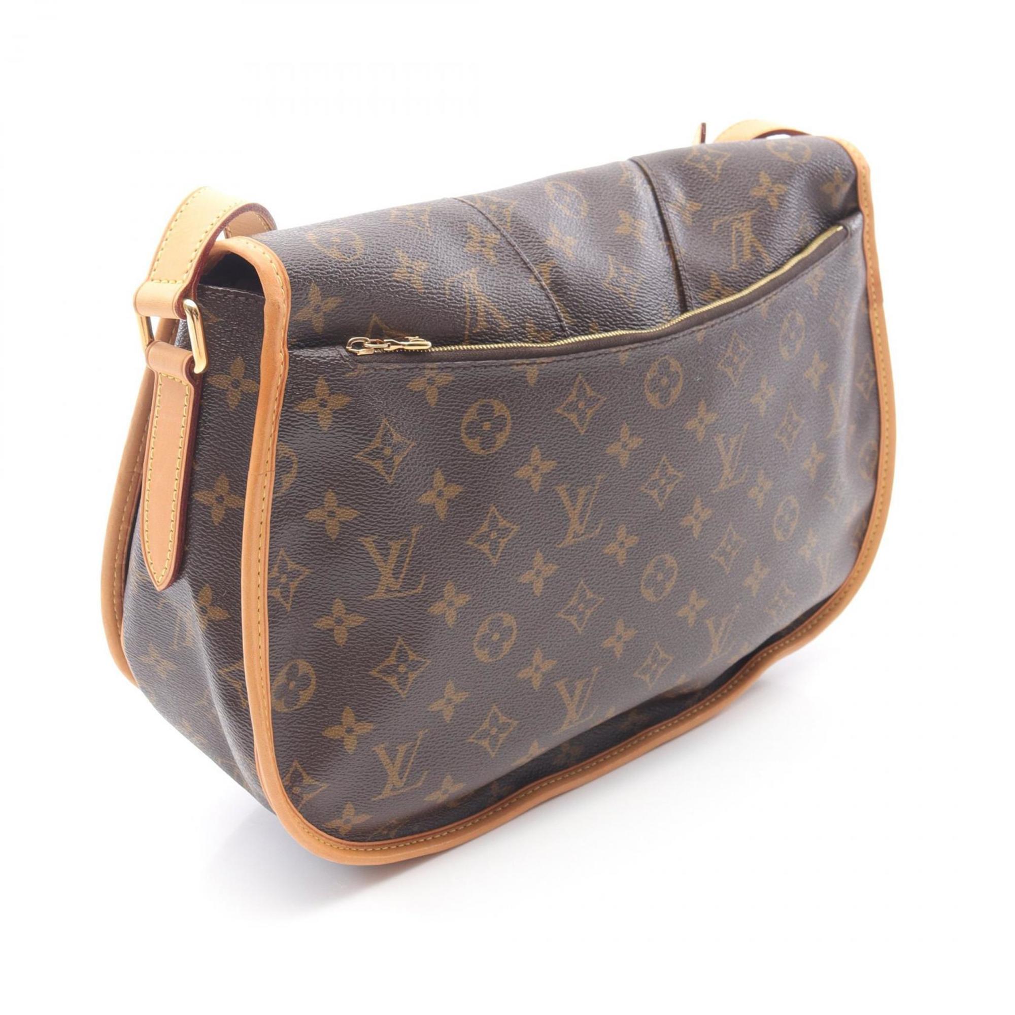 Louis Vuitton Brown Coated Canvas Leather Shoulder Bag (Pre-Owned)