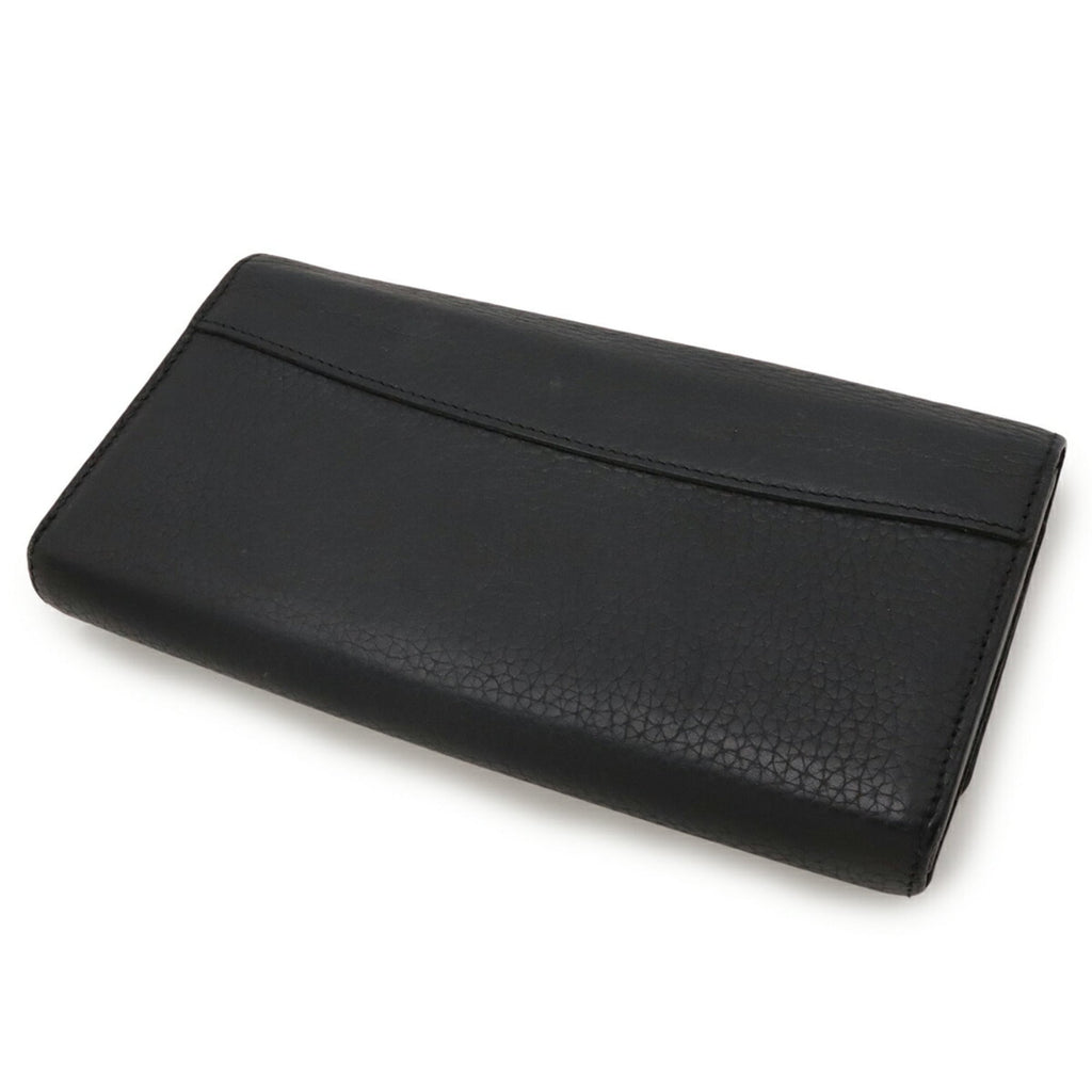 Louis Vuitton Black Noir Leather Long Wallet (Bi-Fold) (Pre-Owned)
