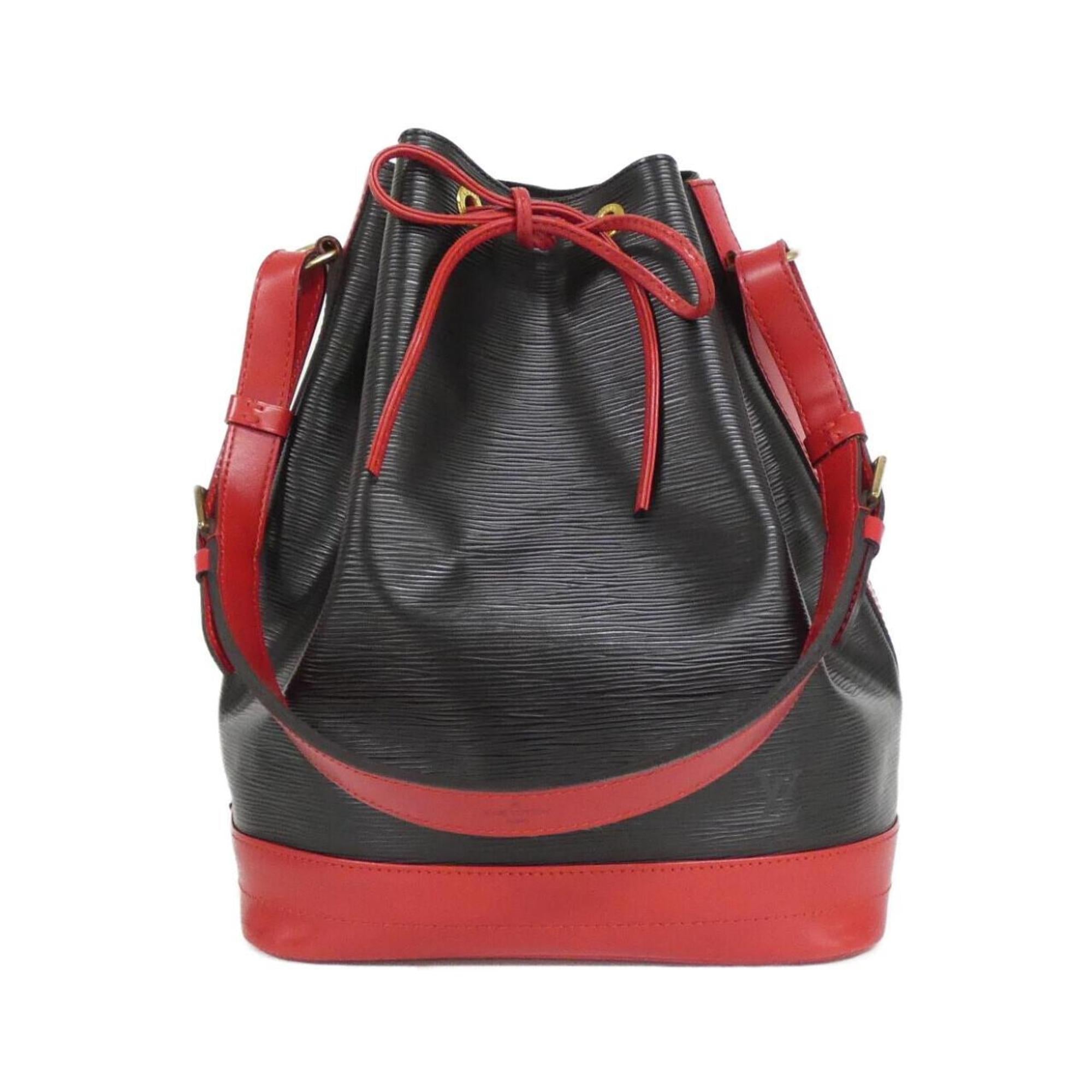 Louis Vuitton Black Red Color Leather Shoulder Bag (Pre-Owned)