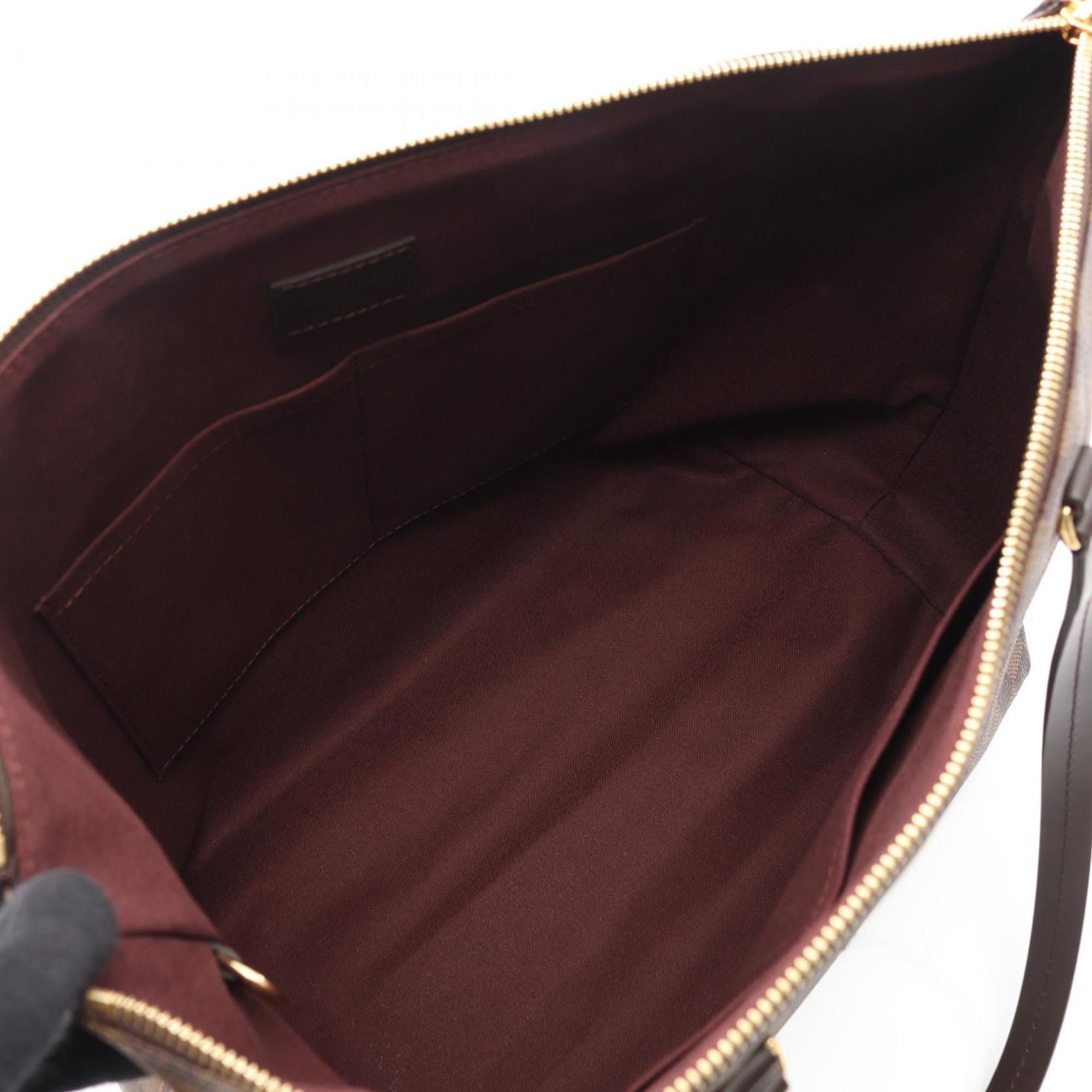 Louis Vuitton Brown Coated Canvas Leather Tote Bag (Pre-Owned)