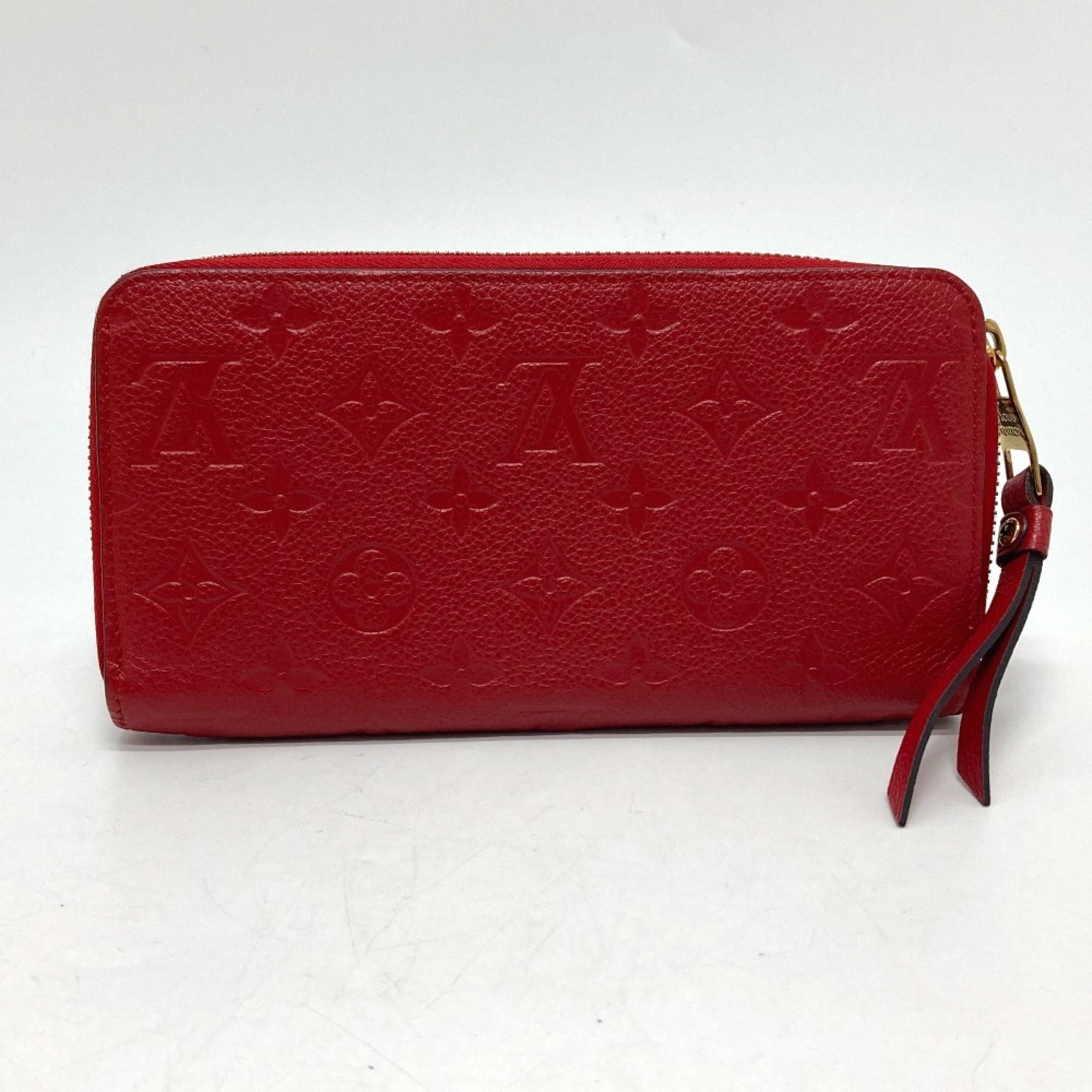 Louis Vuitton Monogram Empreinte Cerise Red Color Monogram Empreinte Long Wallet (Bi-Fold) (Pre-Owned)