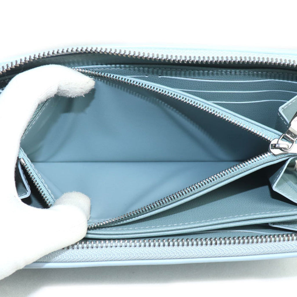 Louis Vuitton Blue Leather Long Wallet (Bi-Fold) (Pre-Owned)