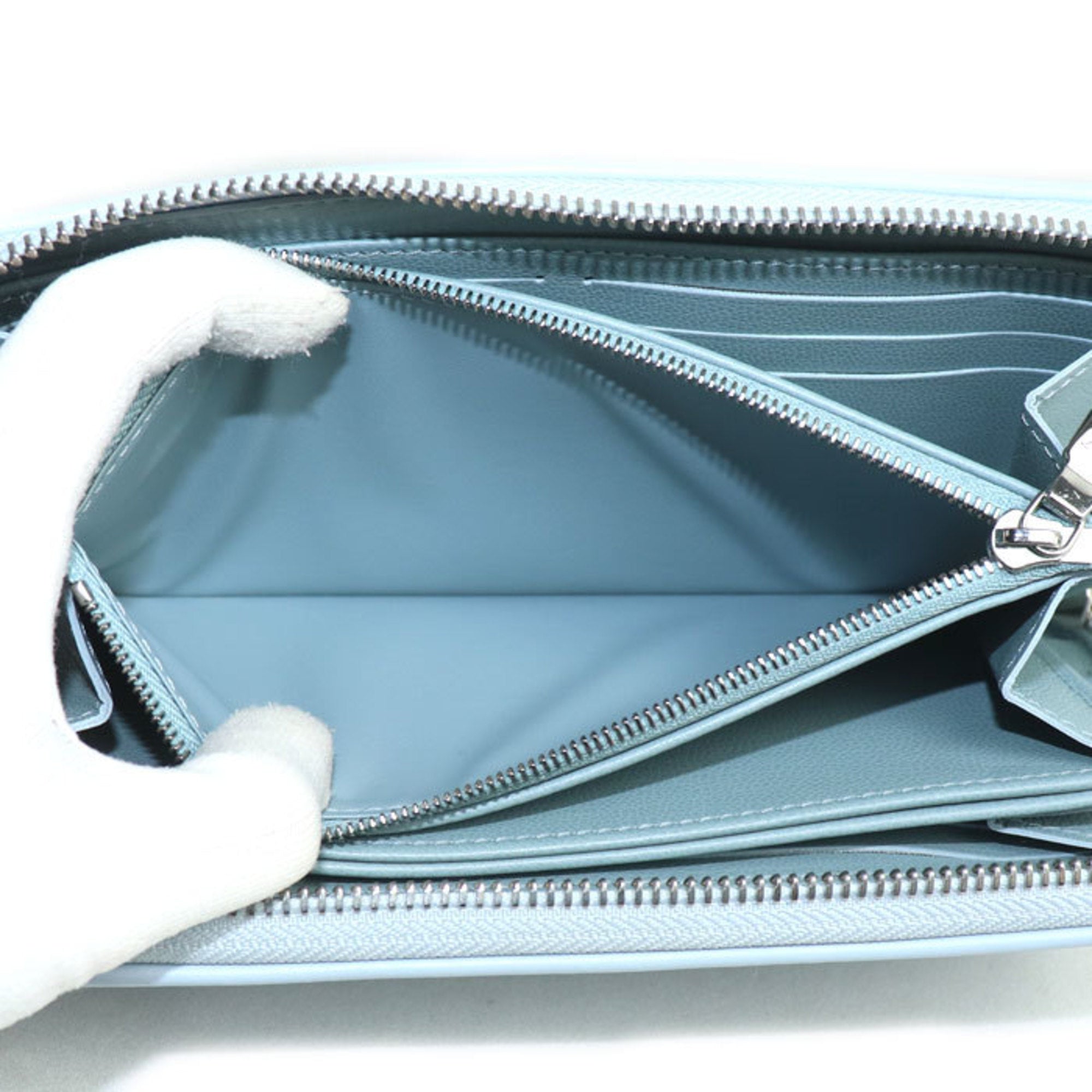 Louis Vuitton Blue Leather Long Wallet (Bi-Fold) (Pre-Owned)