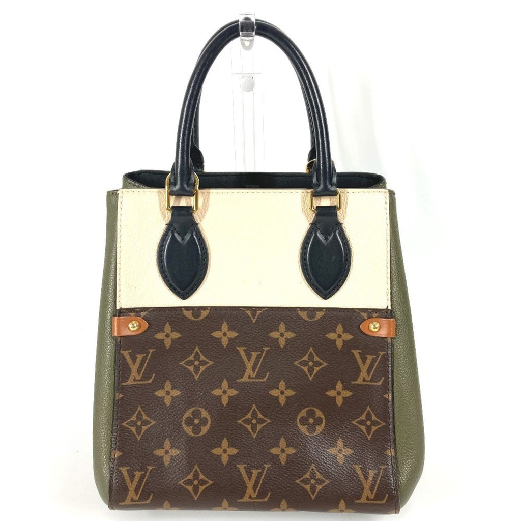 Louis Vuitton Brown Khaki Monogram White Monogram Handbag Tote Bag (Pre-Owned)