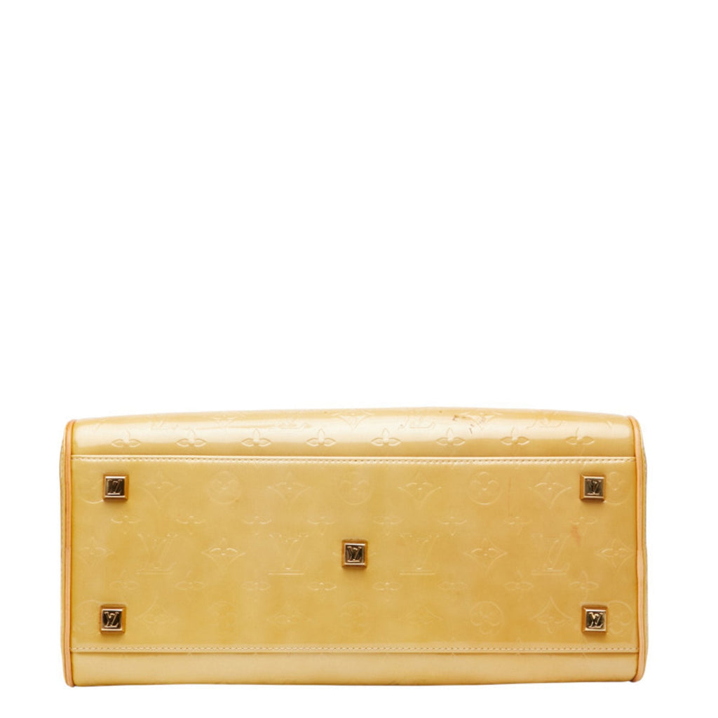Louis Vuitton Beige Yellow Patent Leather Boston Bag Handbag (Pre-Owned)