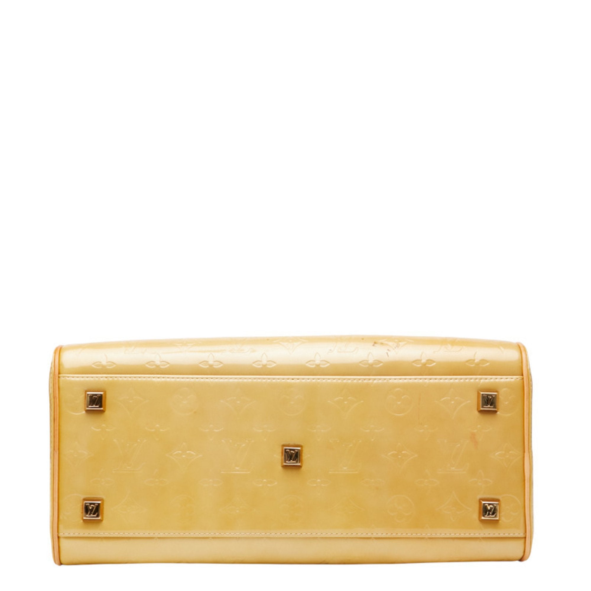 Louis Vuitton Beige Yellow Patent Leather Boston Bag Handbag (Pre-Owned)